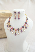 Amethyst  Ruby Cascade Necklace Set