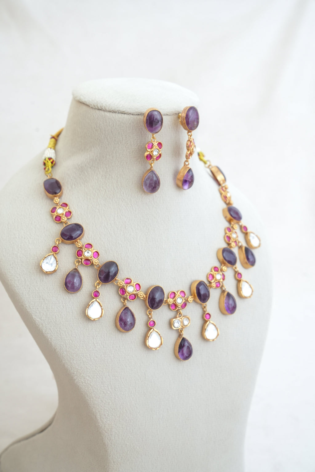 Amethyst  Ruby Cascade Necklace Set