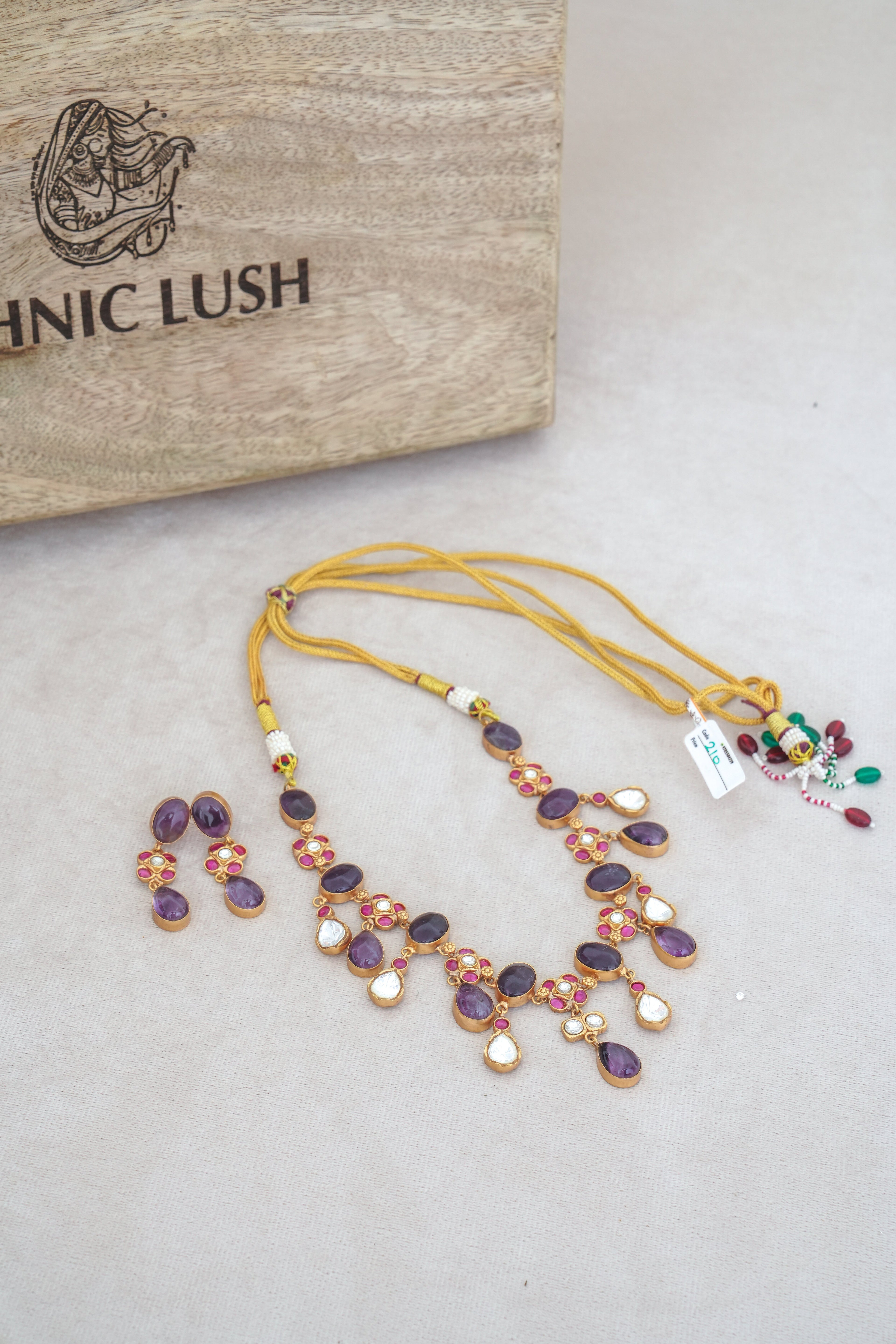 Amethyst  Ruby Cascade Necklace Set
