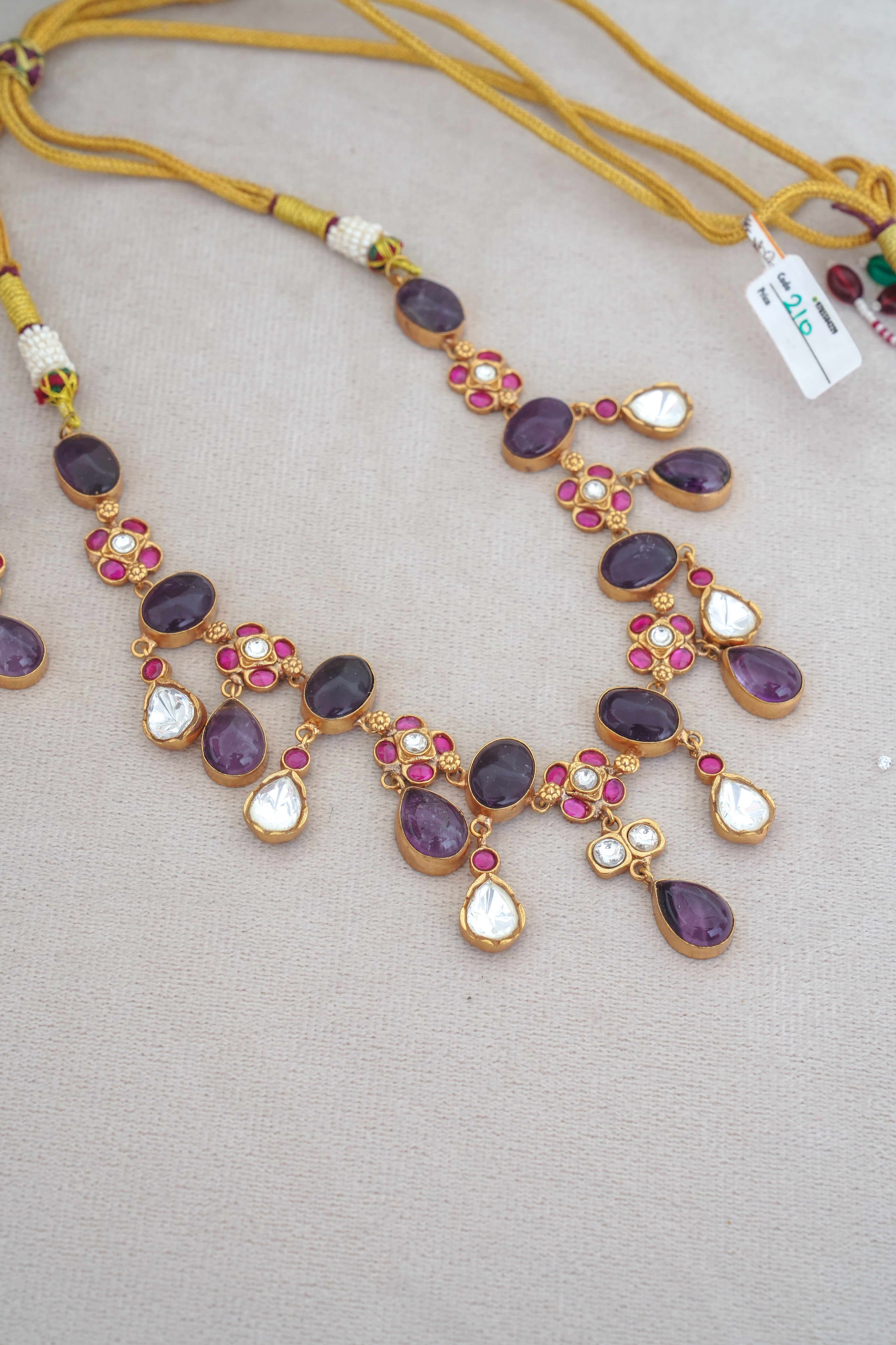 Amethyst  Ruby Cascade Necklace Set