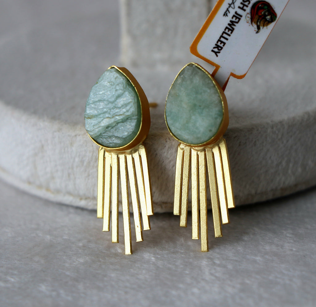 Aqua Cascade Teardrop Earrings