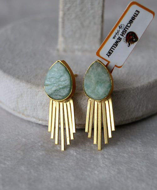 Aqua Cascade Teardrop Earrings