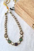 Artisan Multi Gemstone Gold Necklace