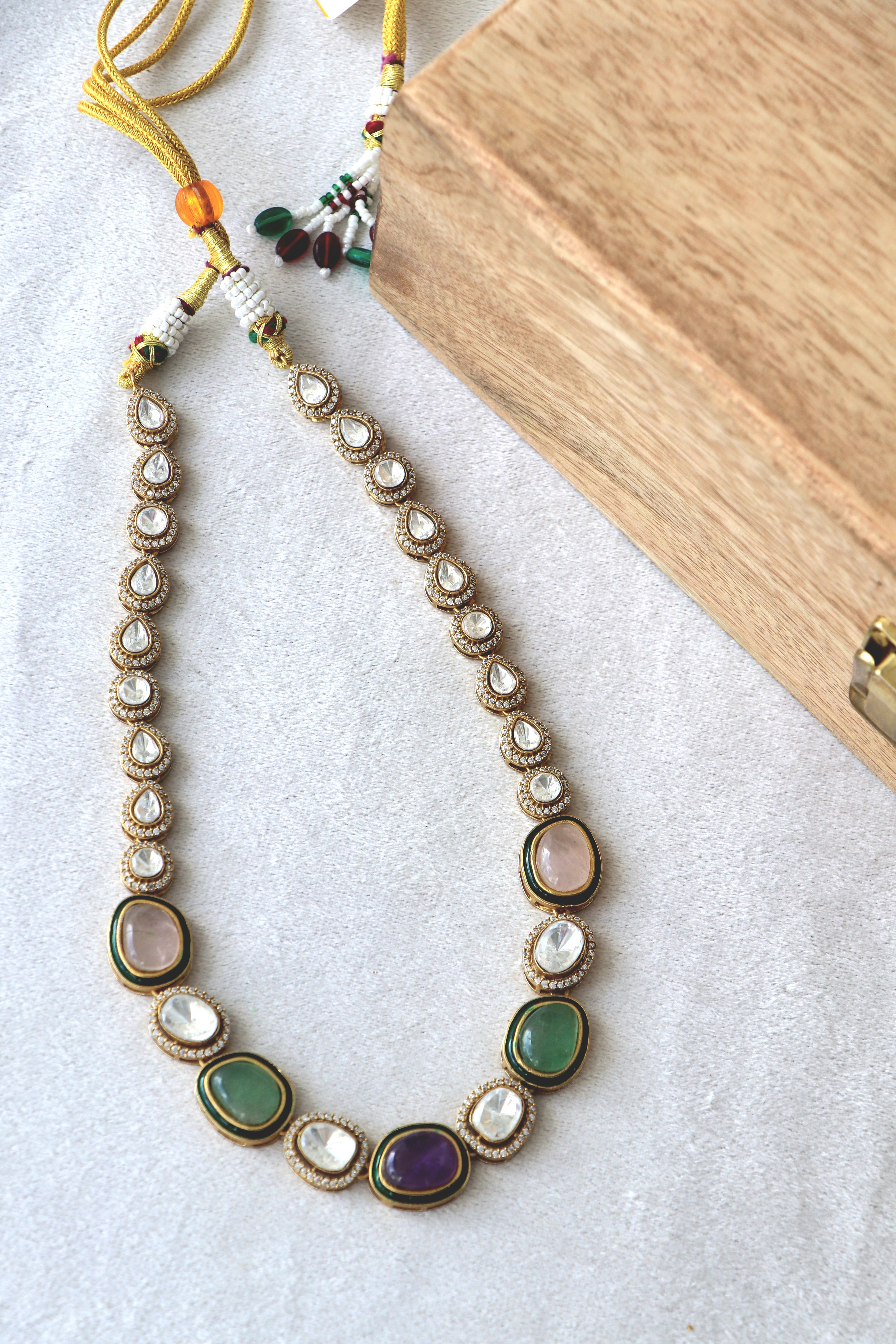 Artisan Multi Gemstone Gold Necklace