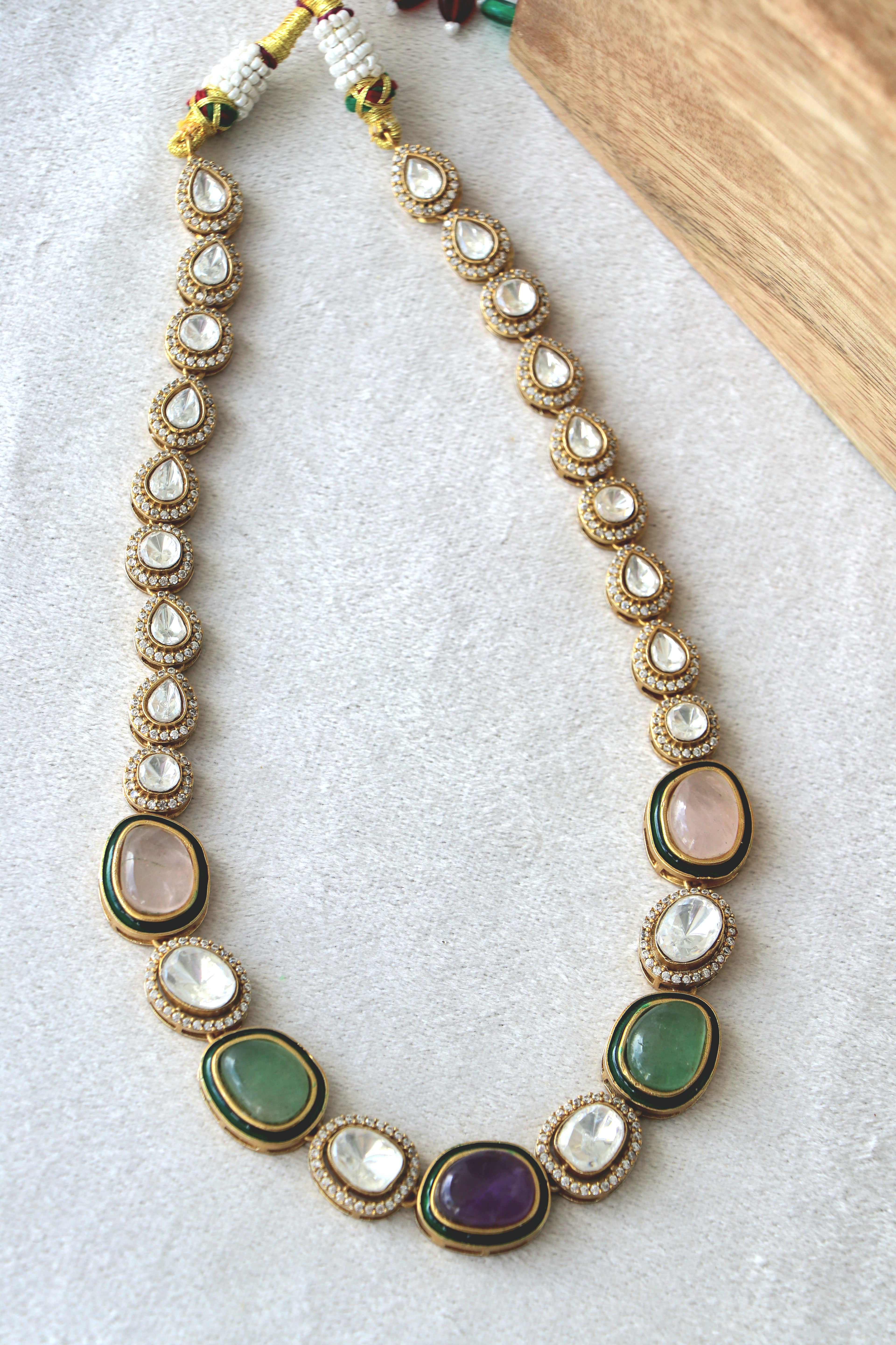 Artisan Multi Gemstone Gold Necklace