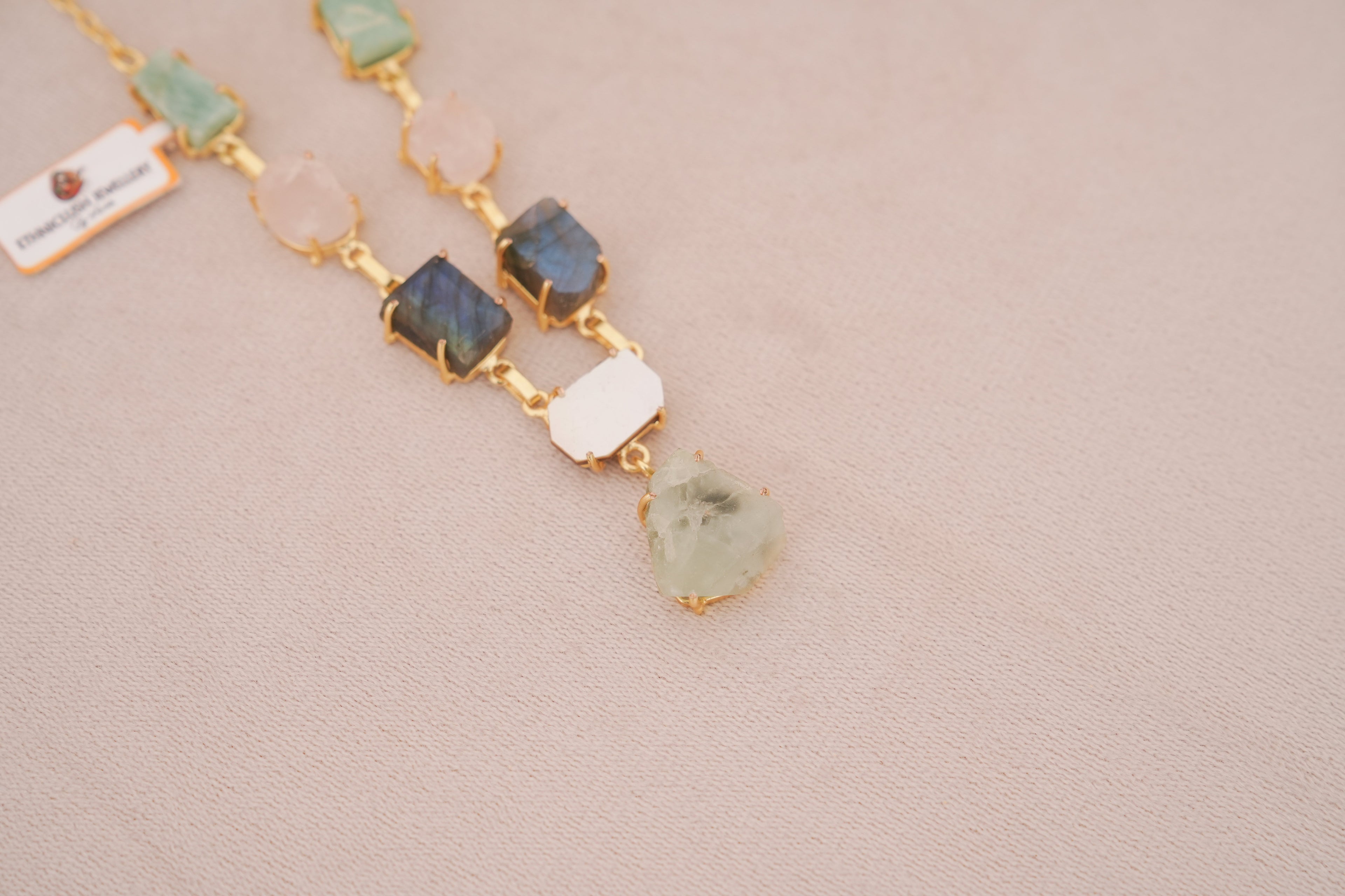 Natural Multi Gemstone Pendant Necklace Set
