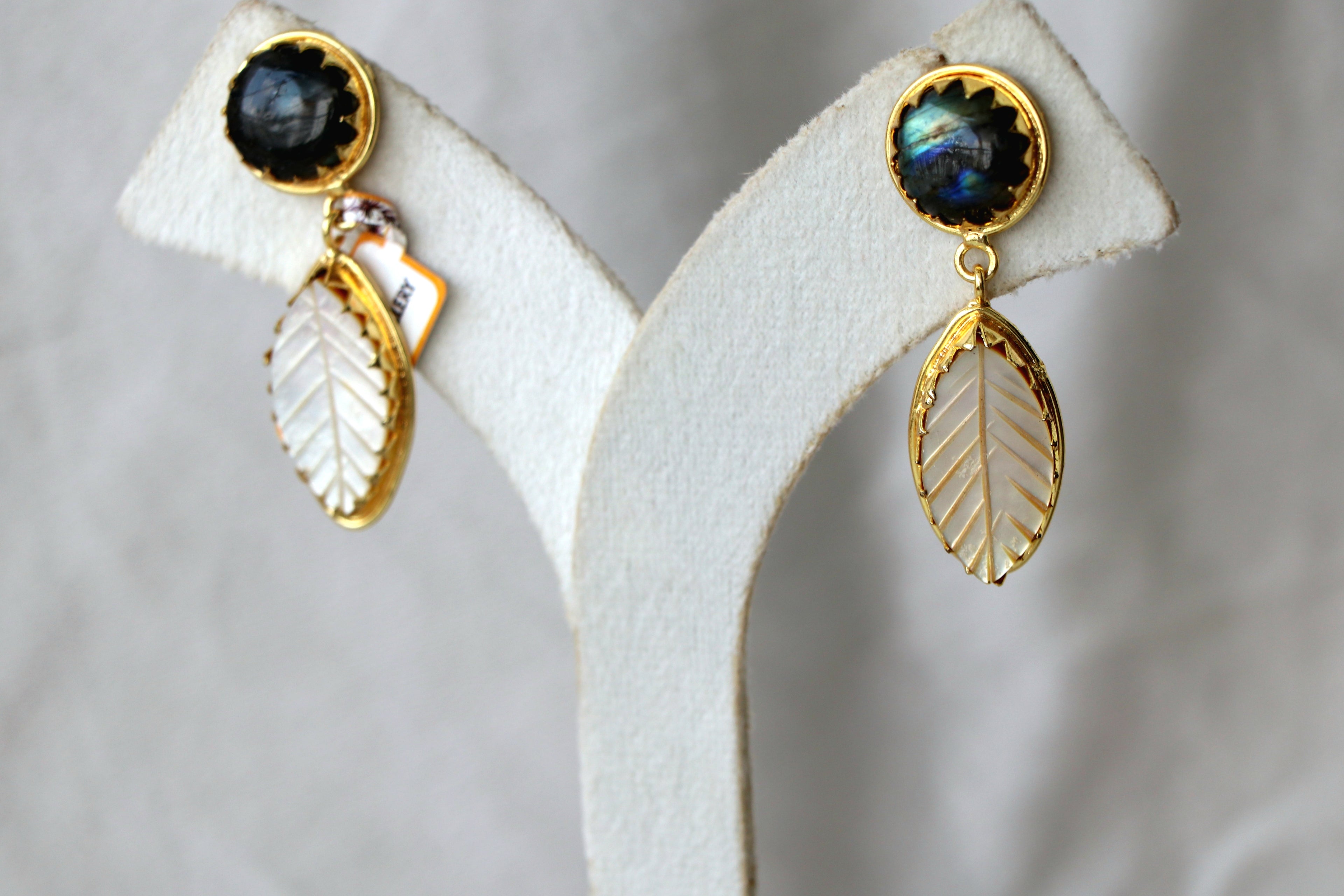 Aurora Leaf Iridescent Earrings
