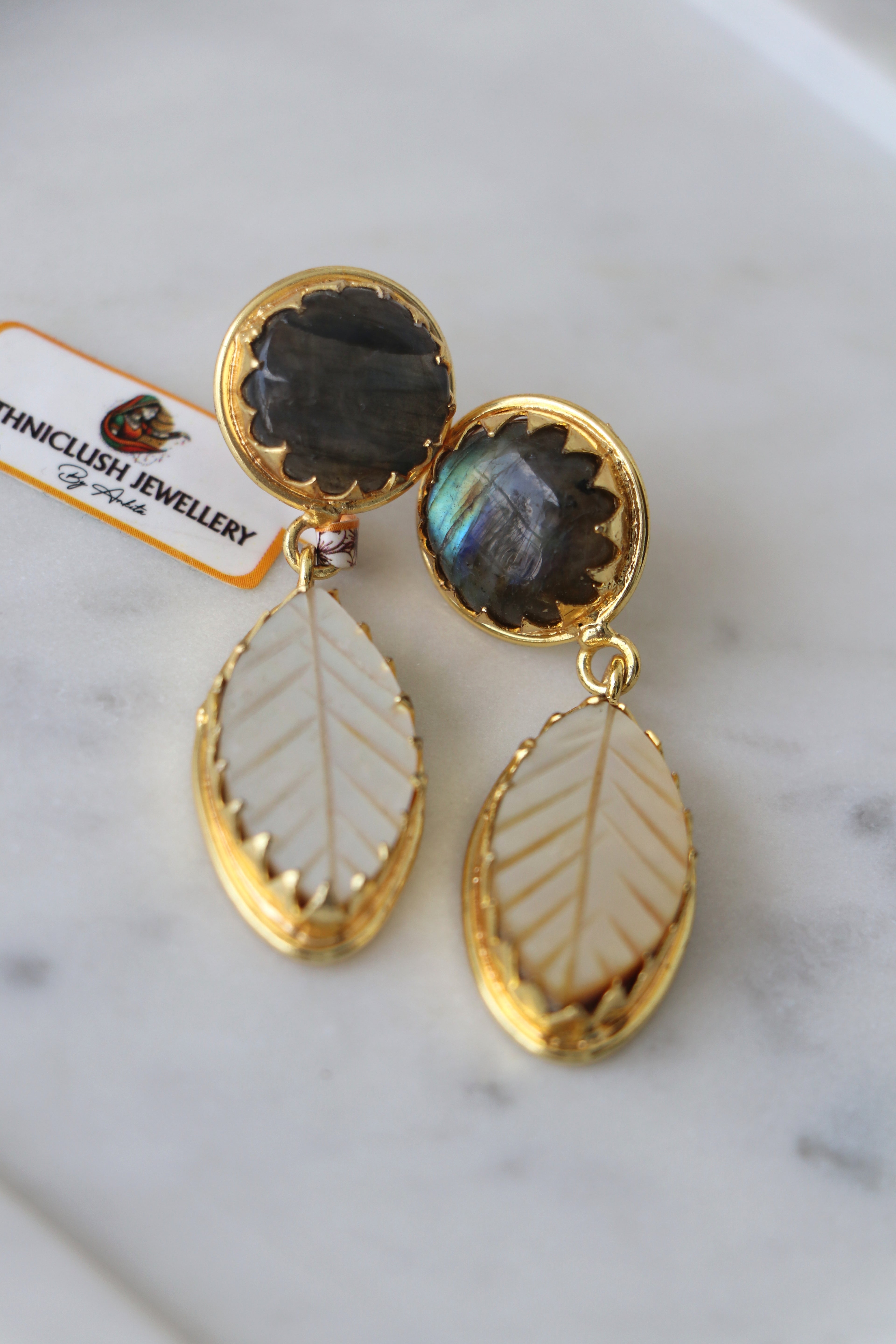 Aurora Leaf Iridescent Earrings