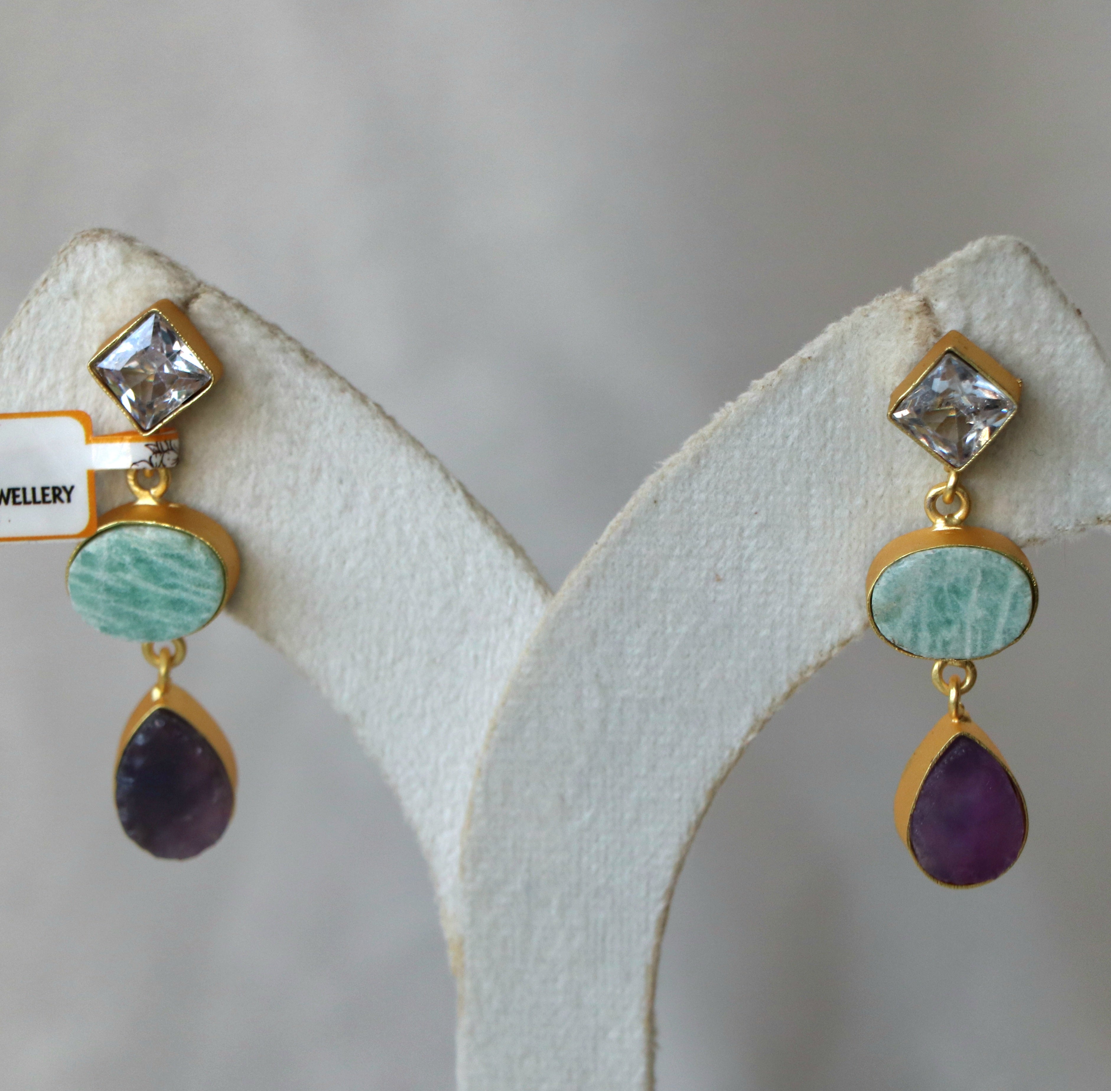 Azure  Amethyst Cascade Earrings