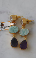 Azure  Amethyst Cascade Earrings