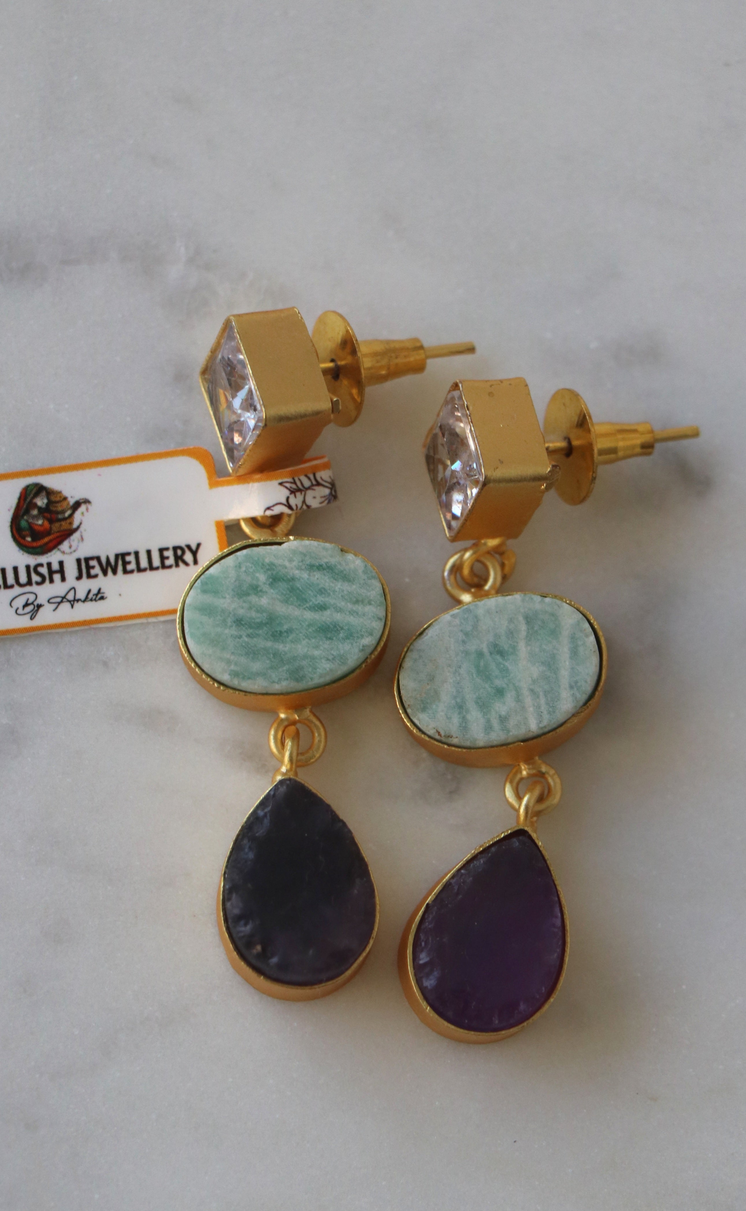 Azure  Amethyst Cascade Earrings