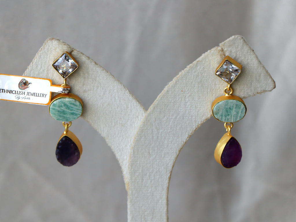 Azure  Amethyst Cascade Earrings