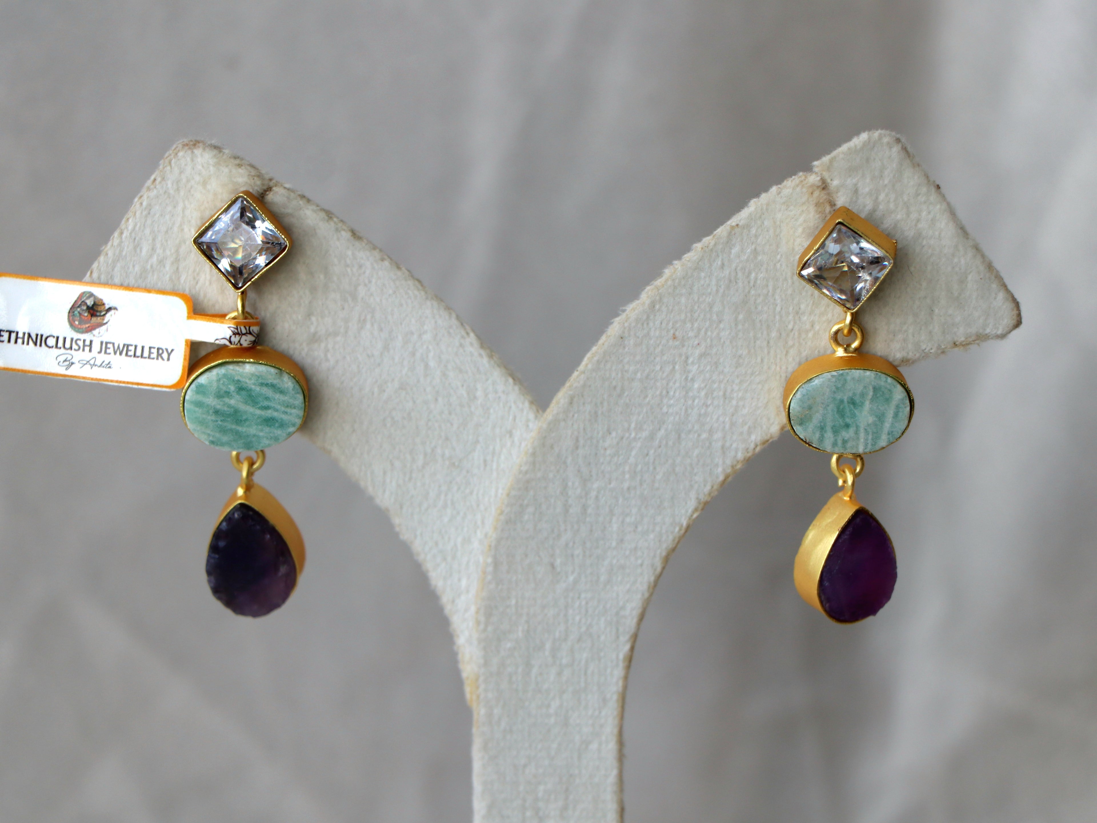 Azure  Amethyst Cascade Earrings