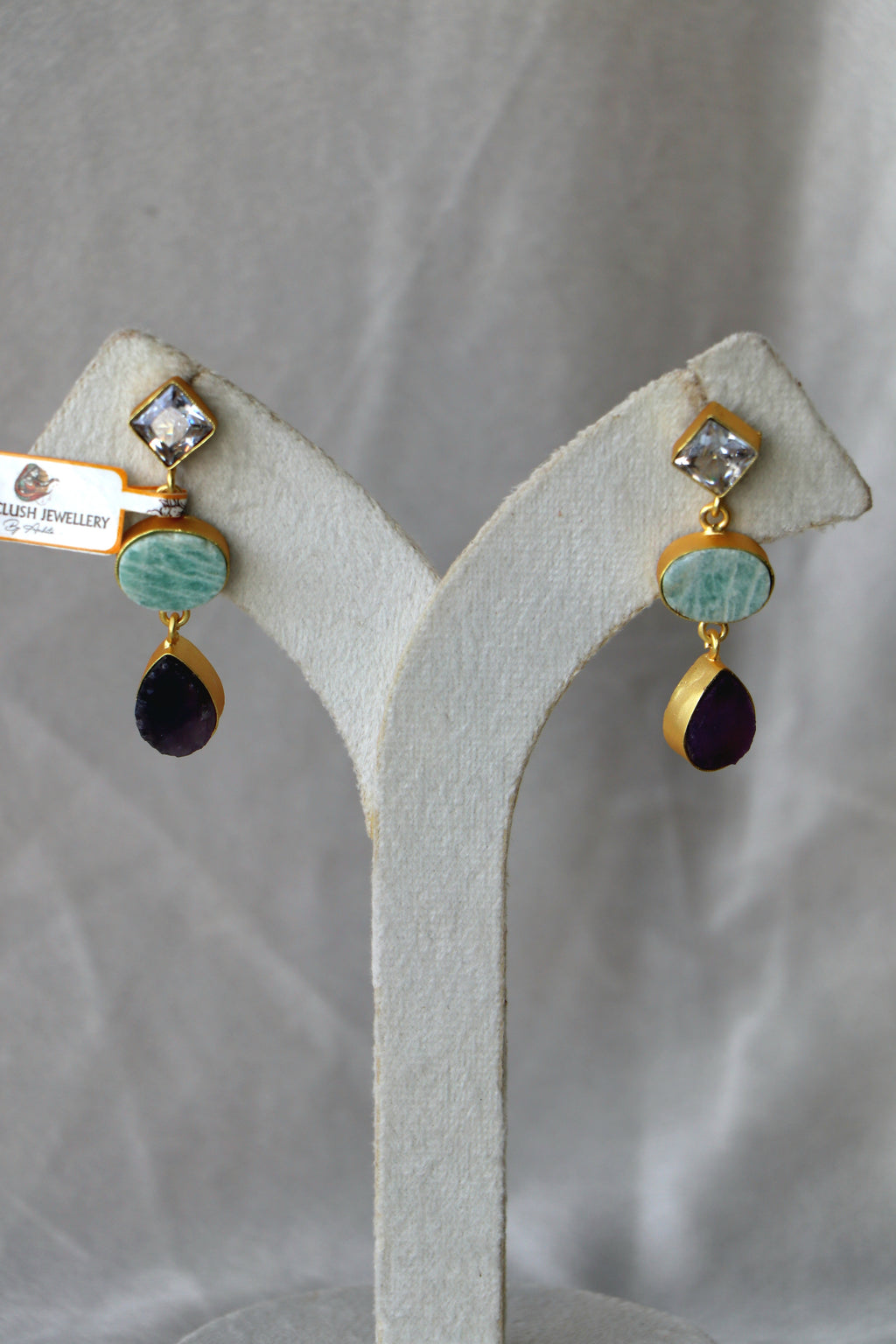 Azure  Amethyst Cascade Earrings