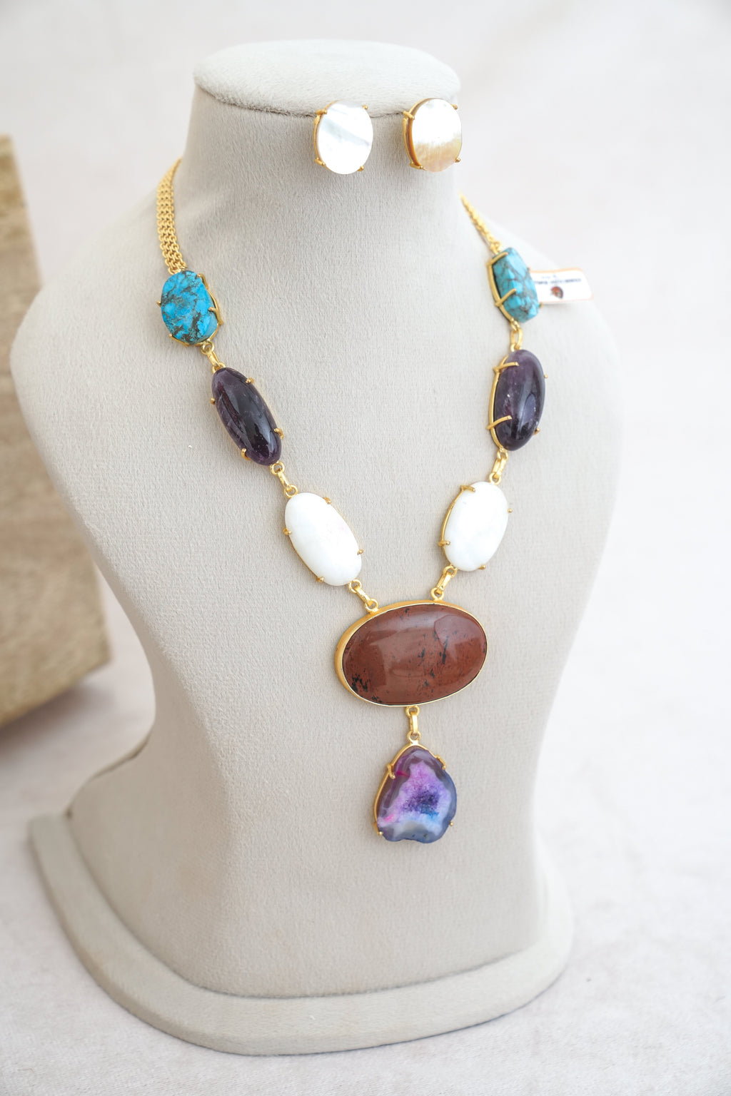 Azure  Amethyst Cascade Necklace Set