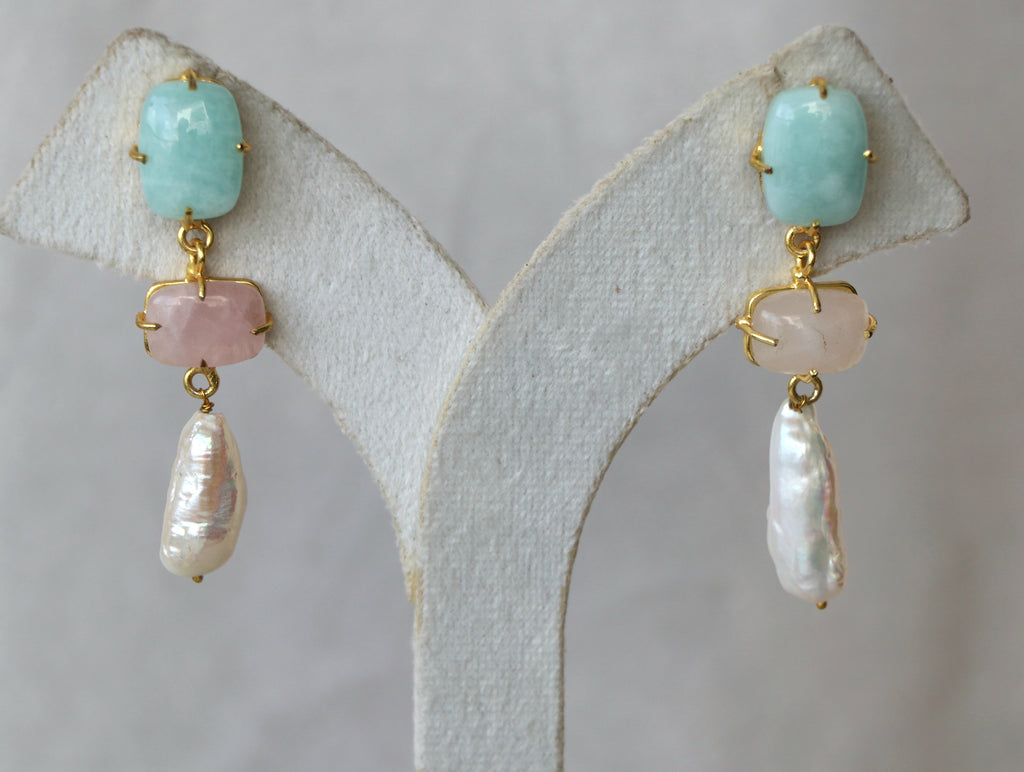Azure Bloom Cascade Earrings