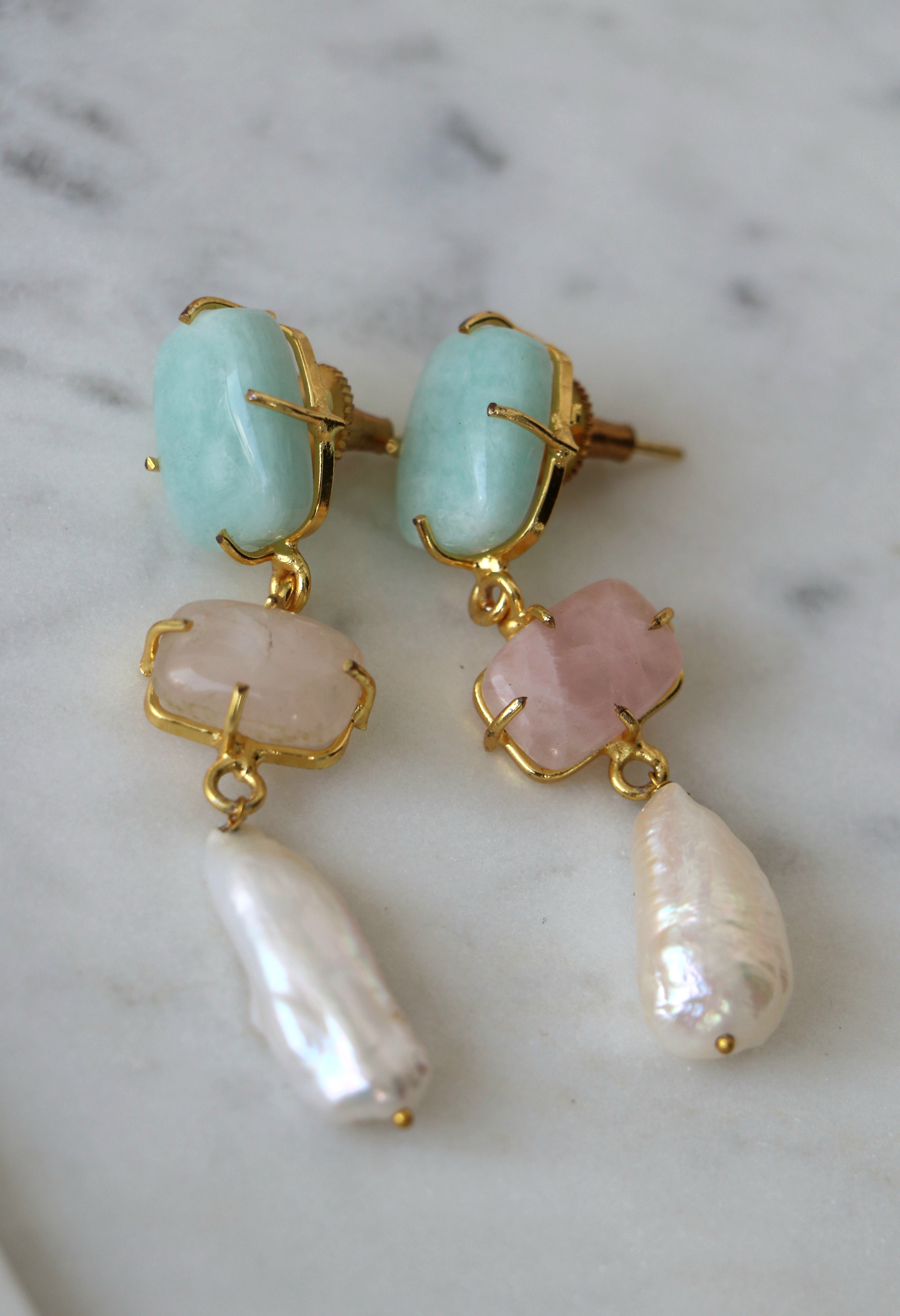 Azure Bloom Cascade Earrings