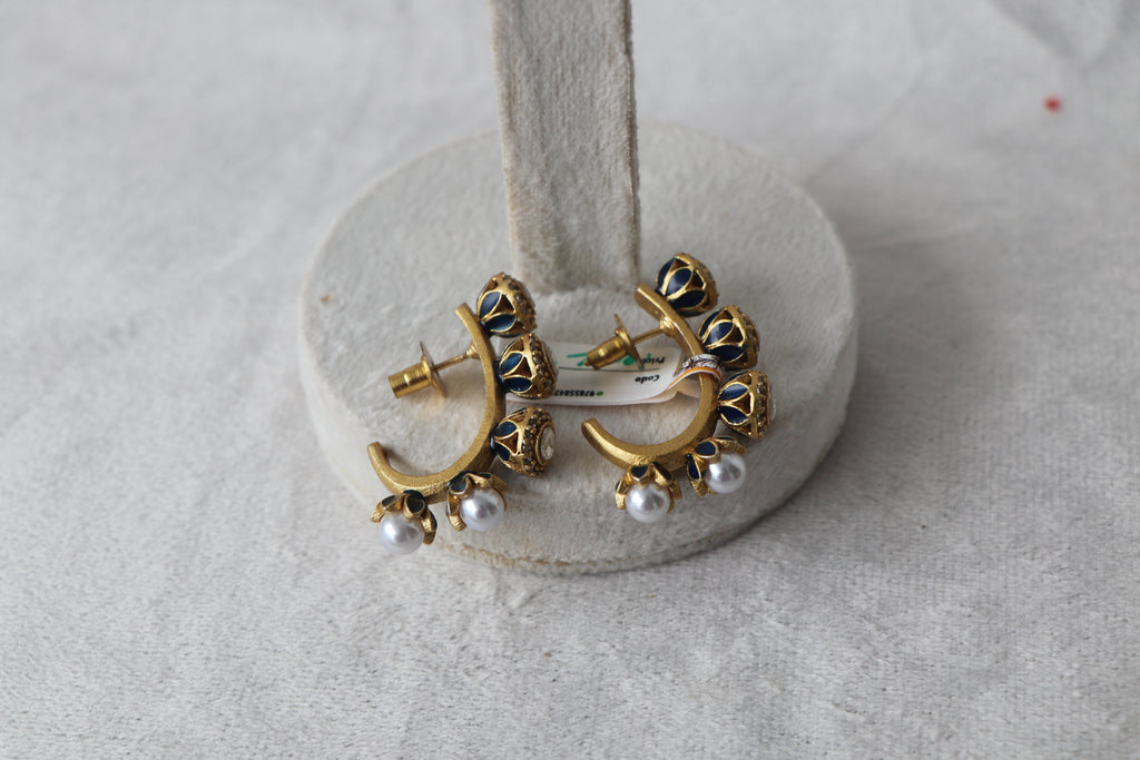 Bloom Enamel Huggie Earrings