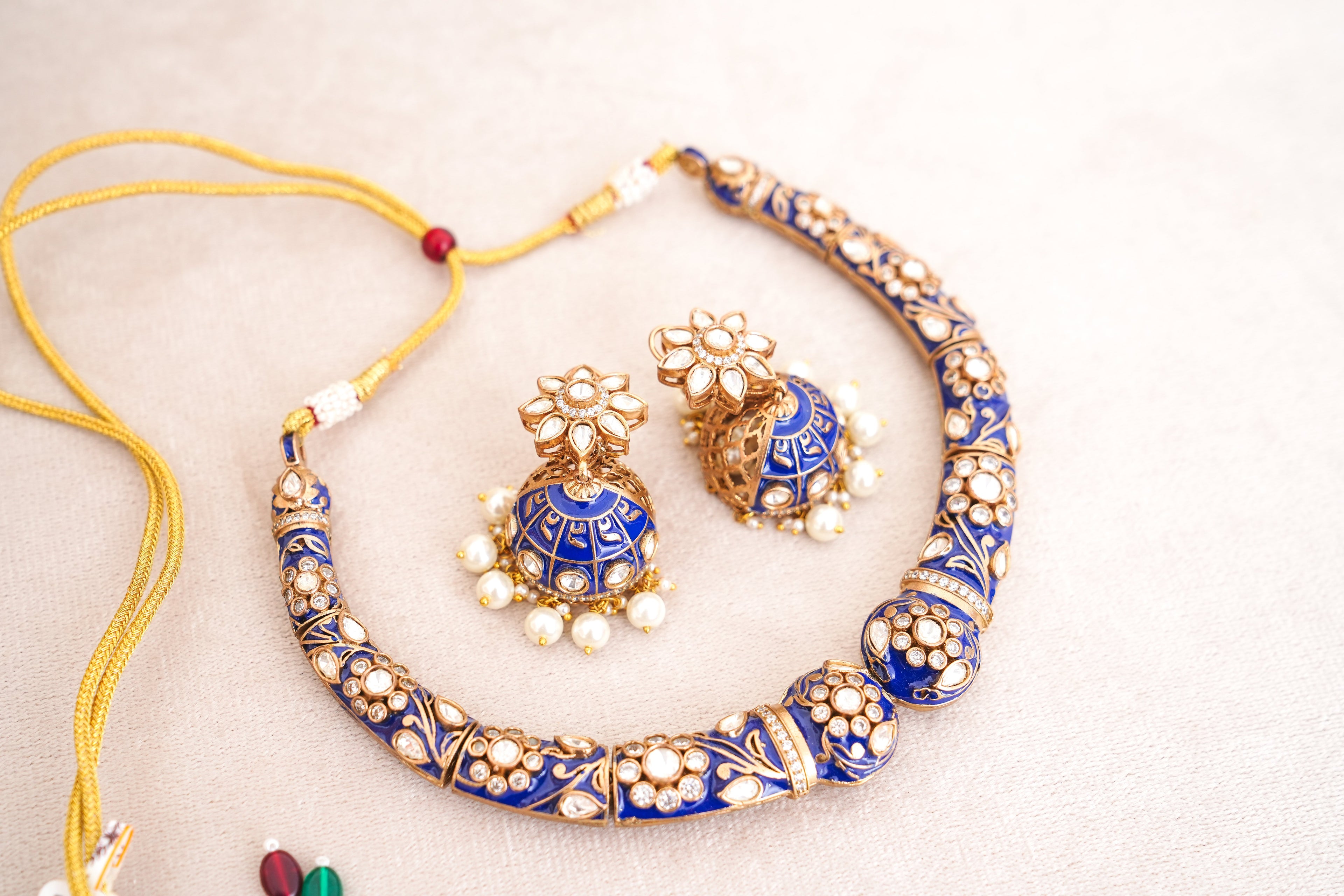 Azure Bloom Statement Necklace Set