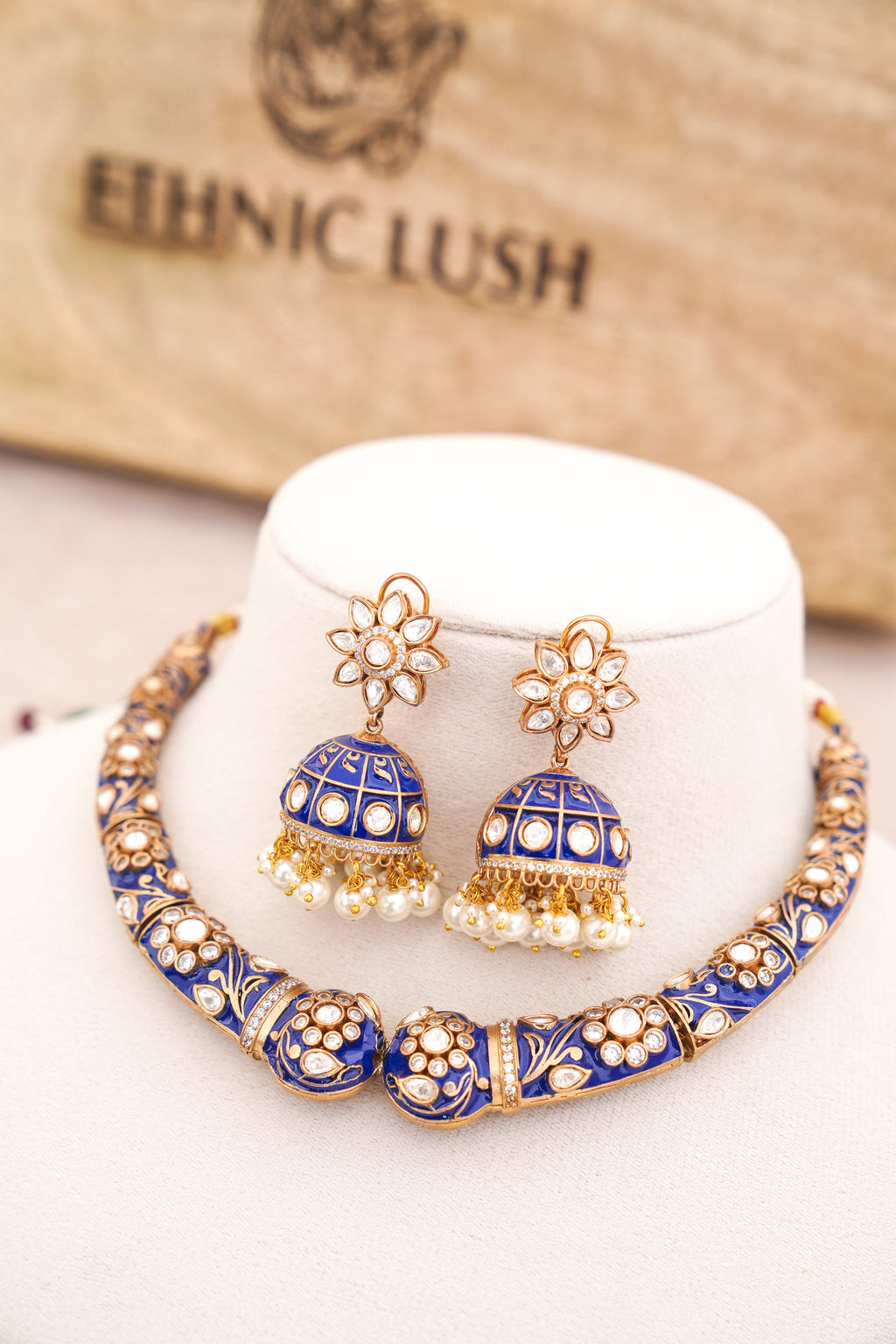 Azure Bloom Statement Necklace Set