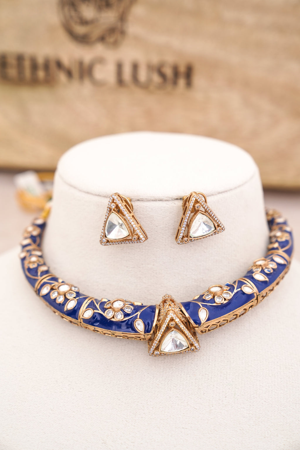 Azure Bloom Triad Choker Set