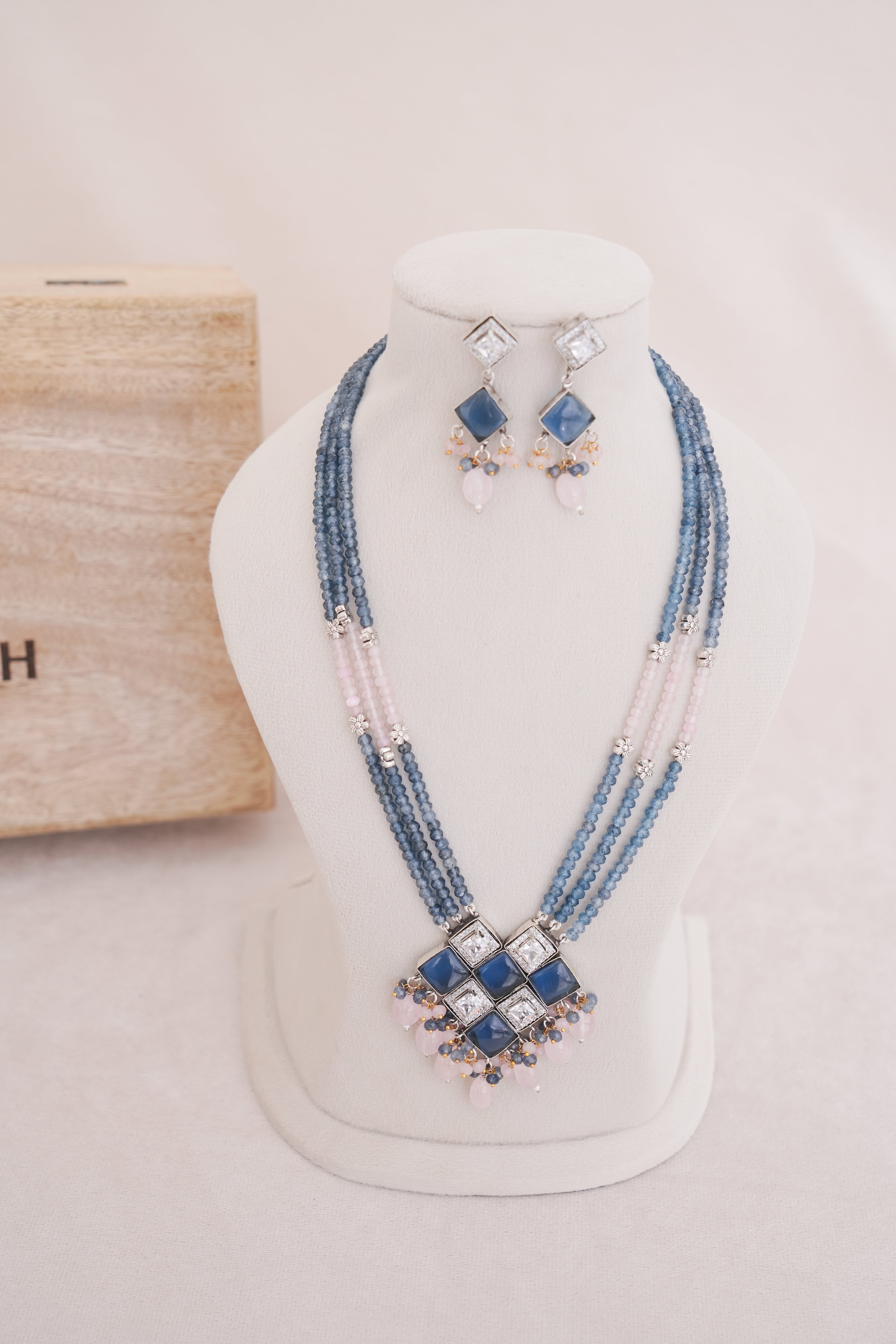 Designer Beaded Statement Necklace Set