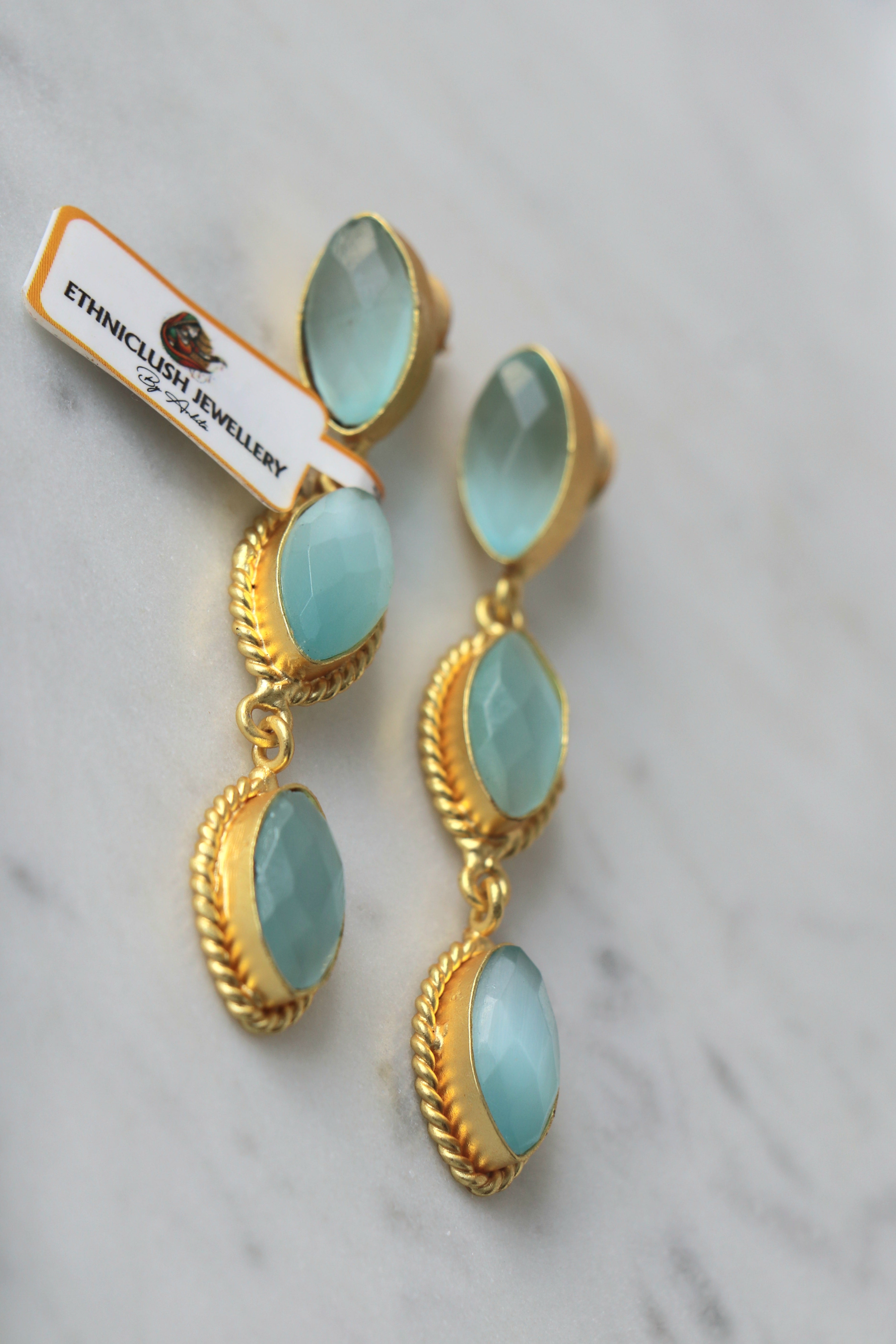 Azure Cascade Earrings 1185