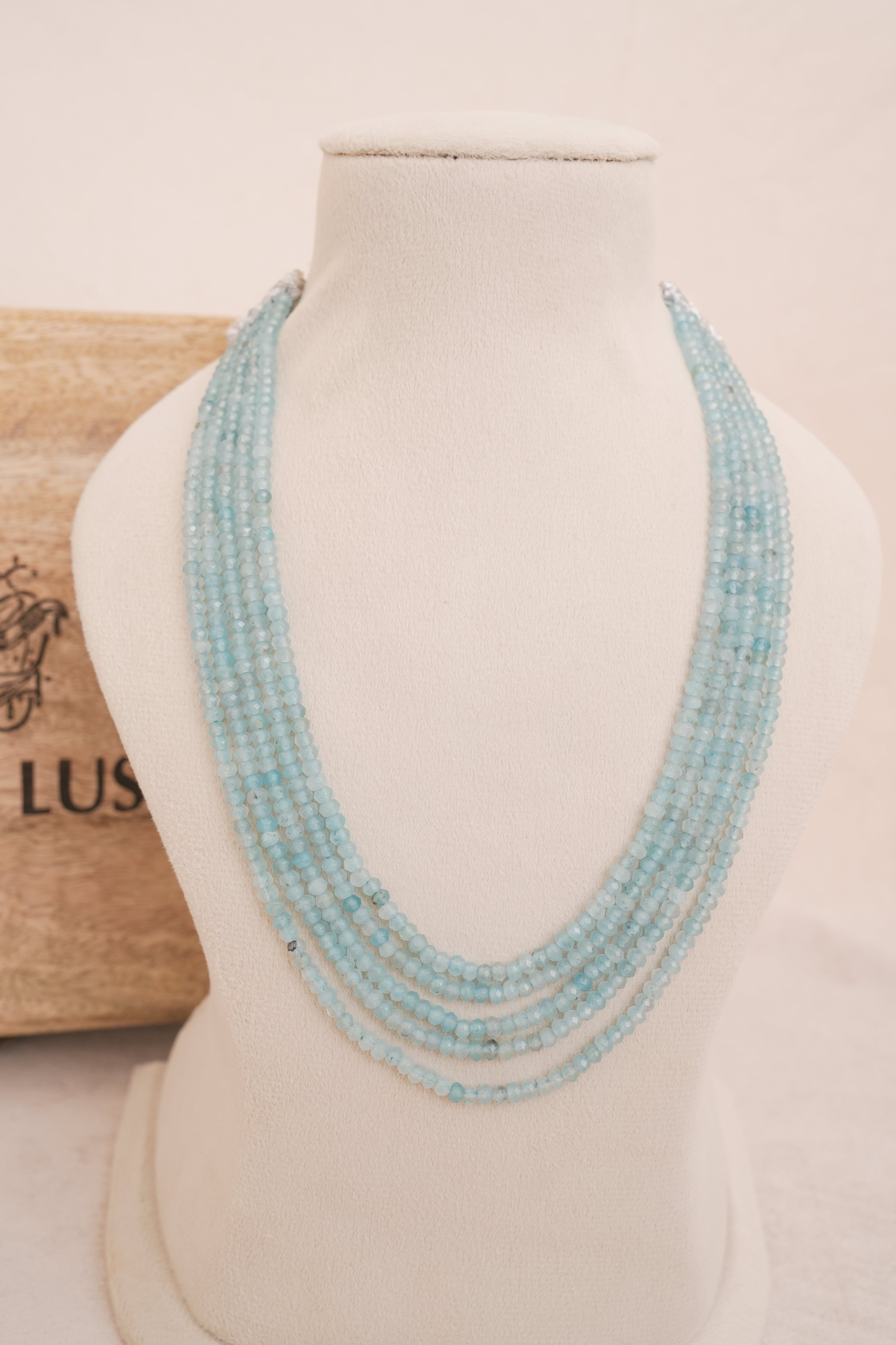 Aqua Blue Multi Strand Necklace