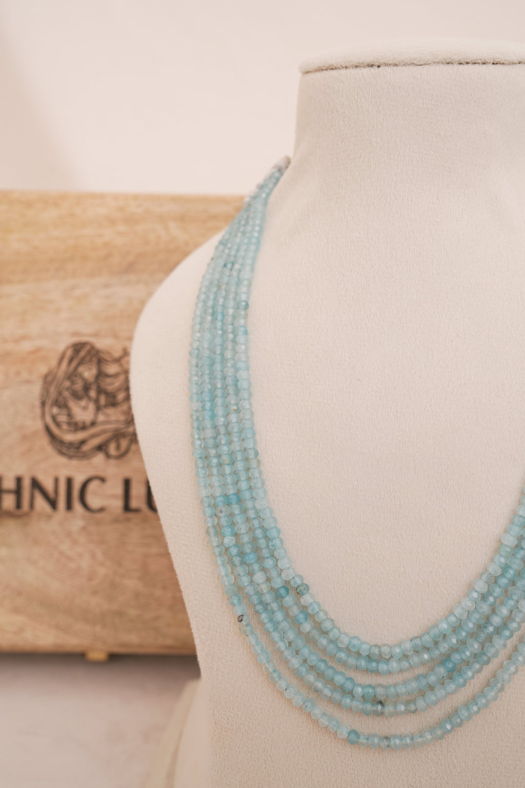 Aqua Blue Multi Strand Necklace