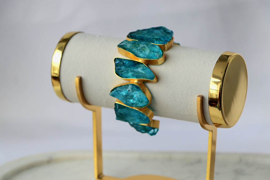 Azure Cascade Statement Bracelet