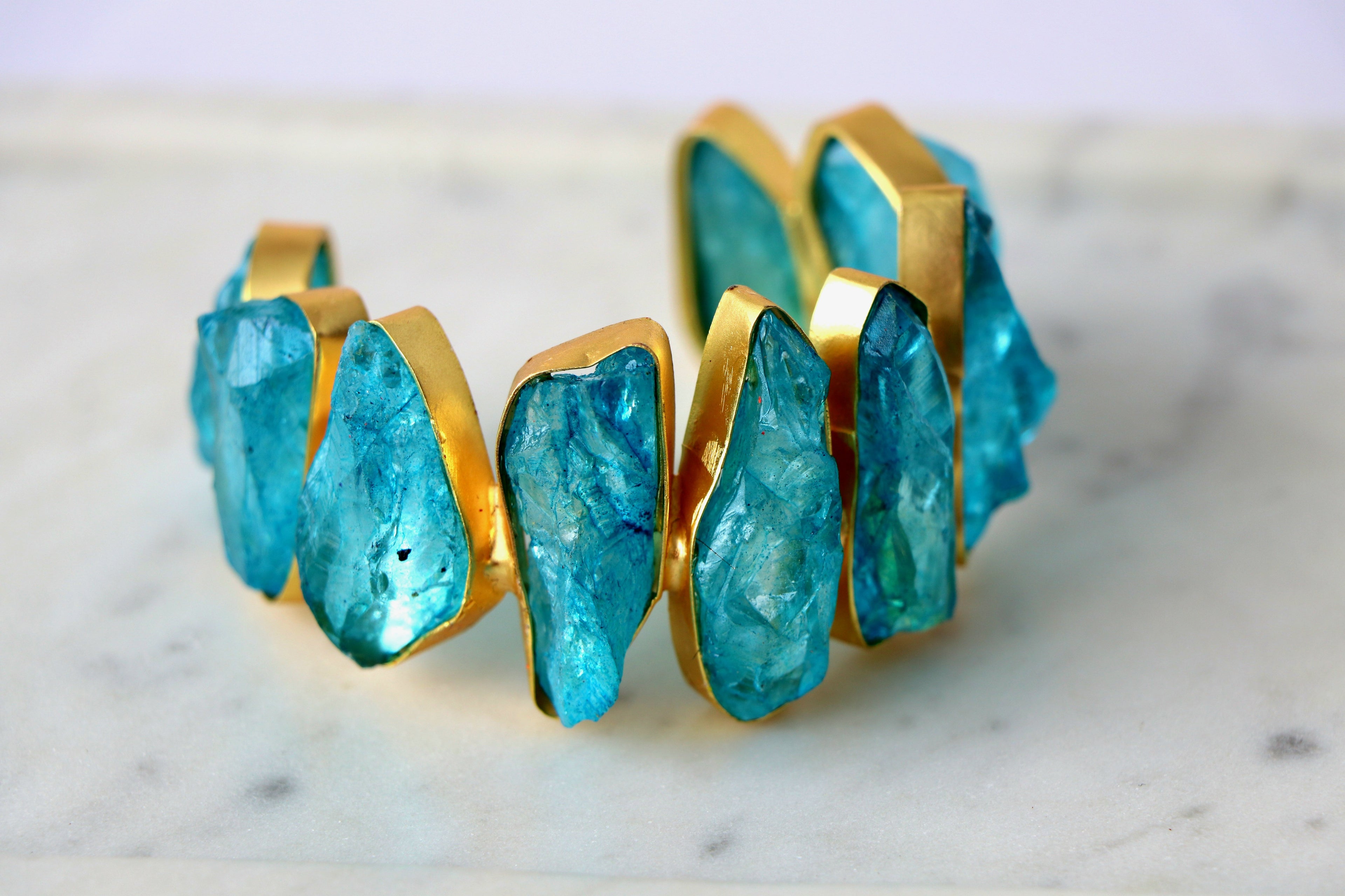 Azure Cascade Statement Bracelet
