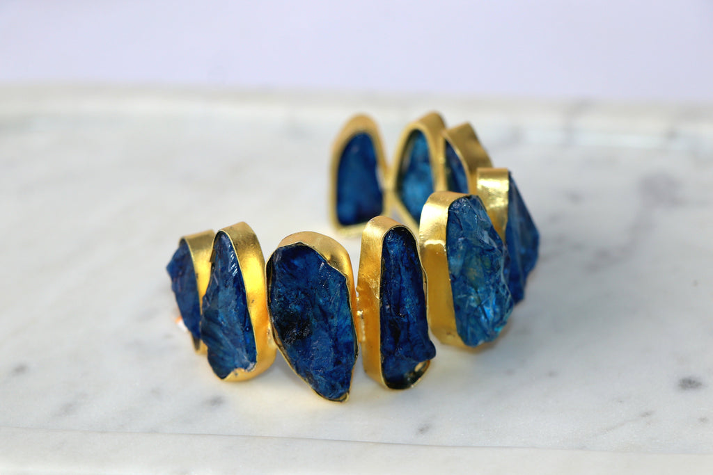 Azure Cascade Statement Bracelet