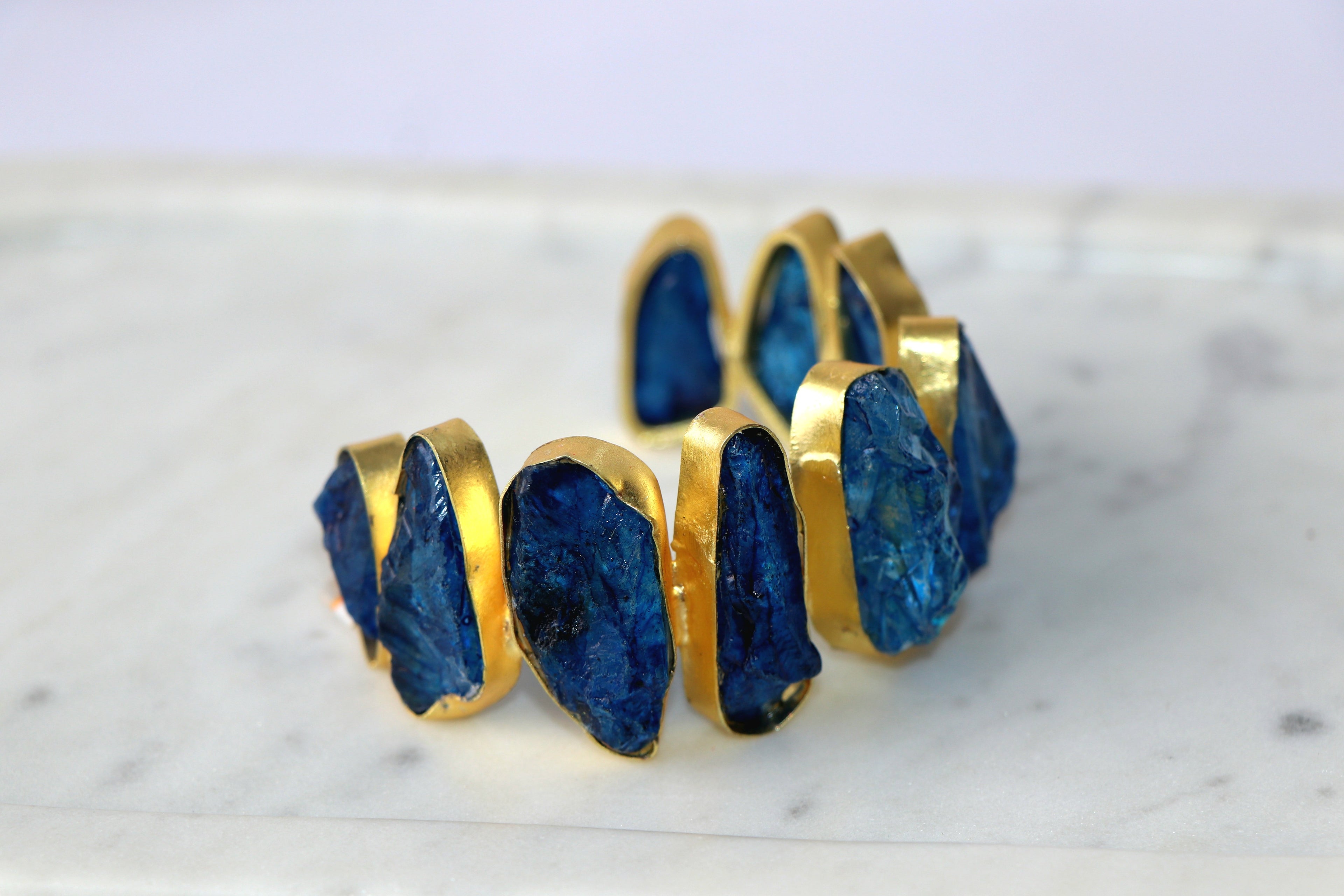 Azure Cascade Statement Bracelet