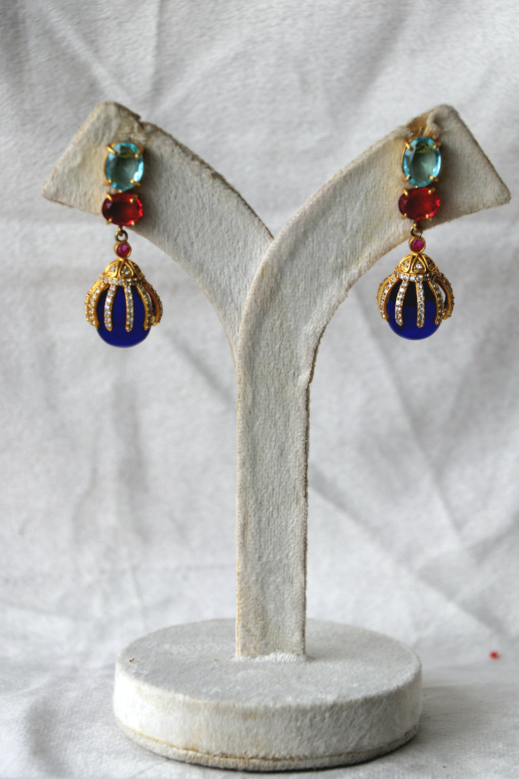 Azure Crimson Regal Earrings