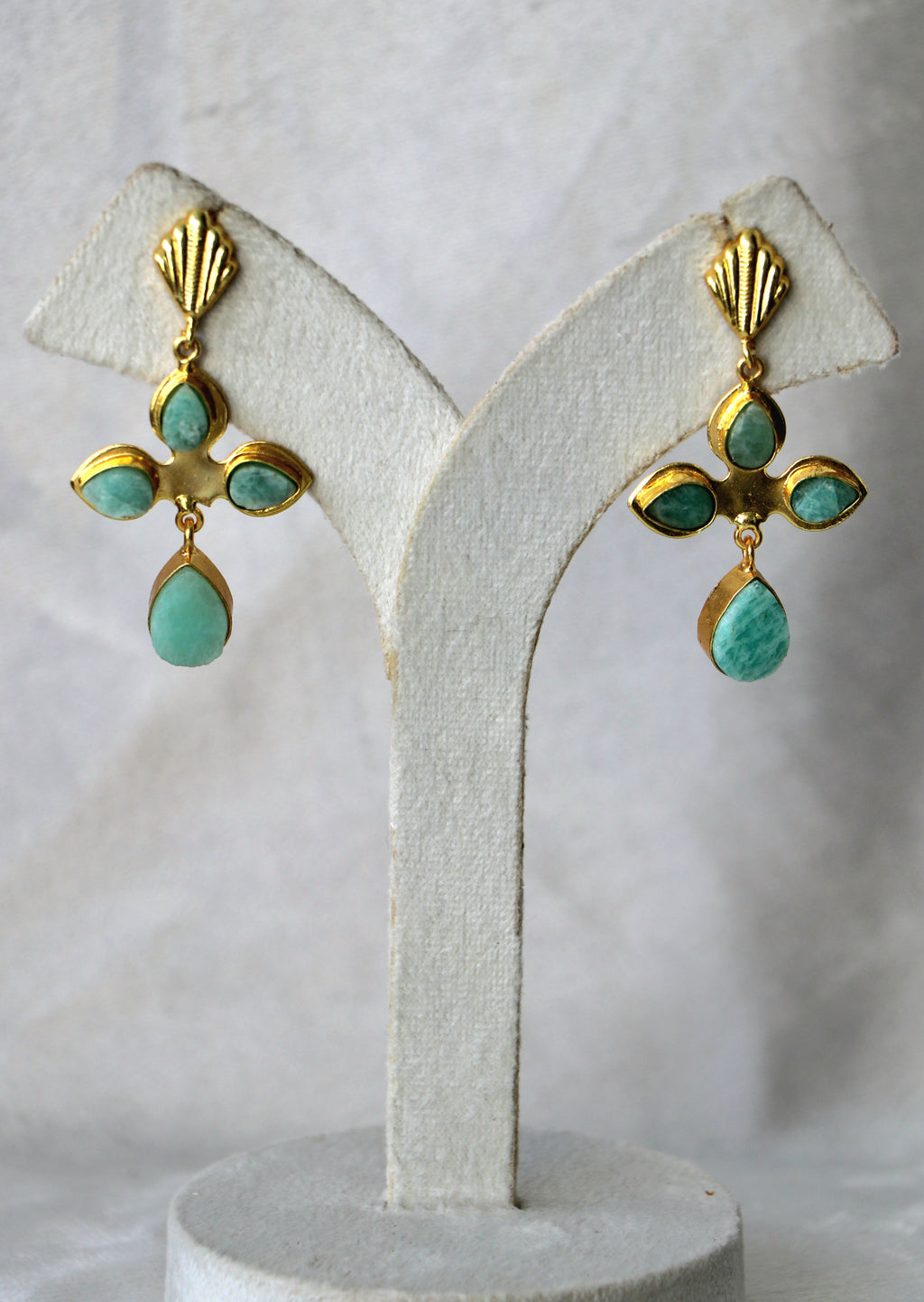 Azure Cross Gemstone Earrings