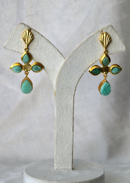 Azure Cross Gemstone Earrings
