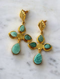 Azure Cross Gemstone Earrings