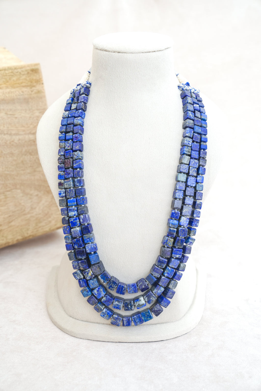 Azure Cube Multi Strand Necklace
