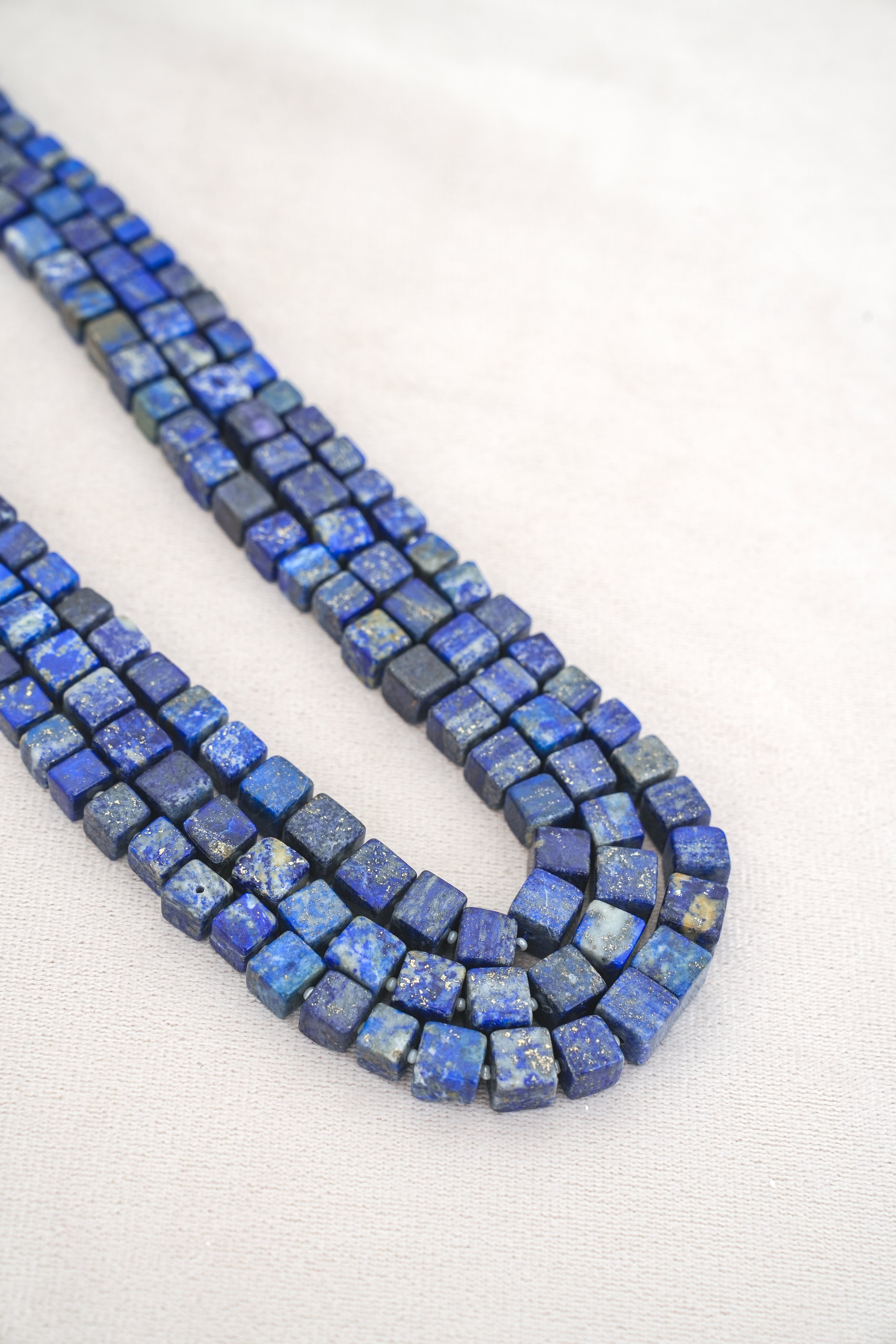 Azure Cube Multi Strand Necklace
