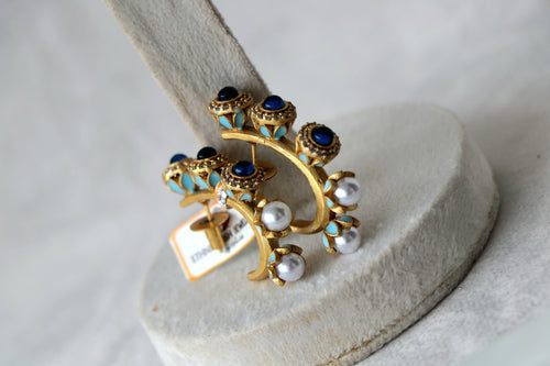 Azure Lotus Statement Earrings