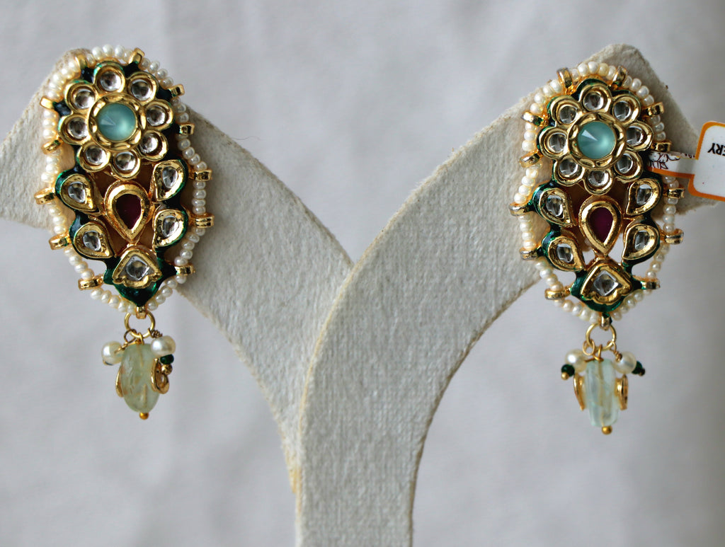 Azure Ruby Pachi Cascade Earrings