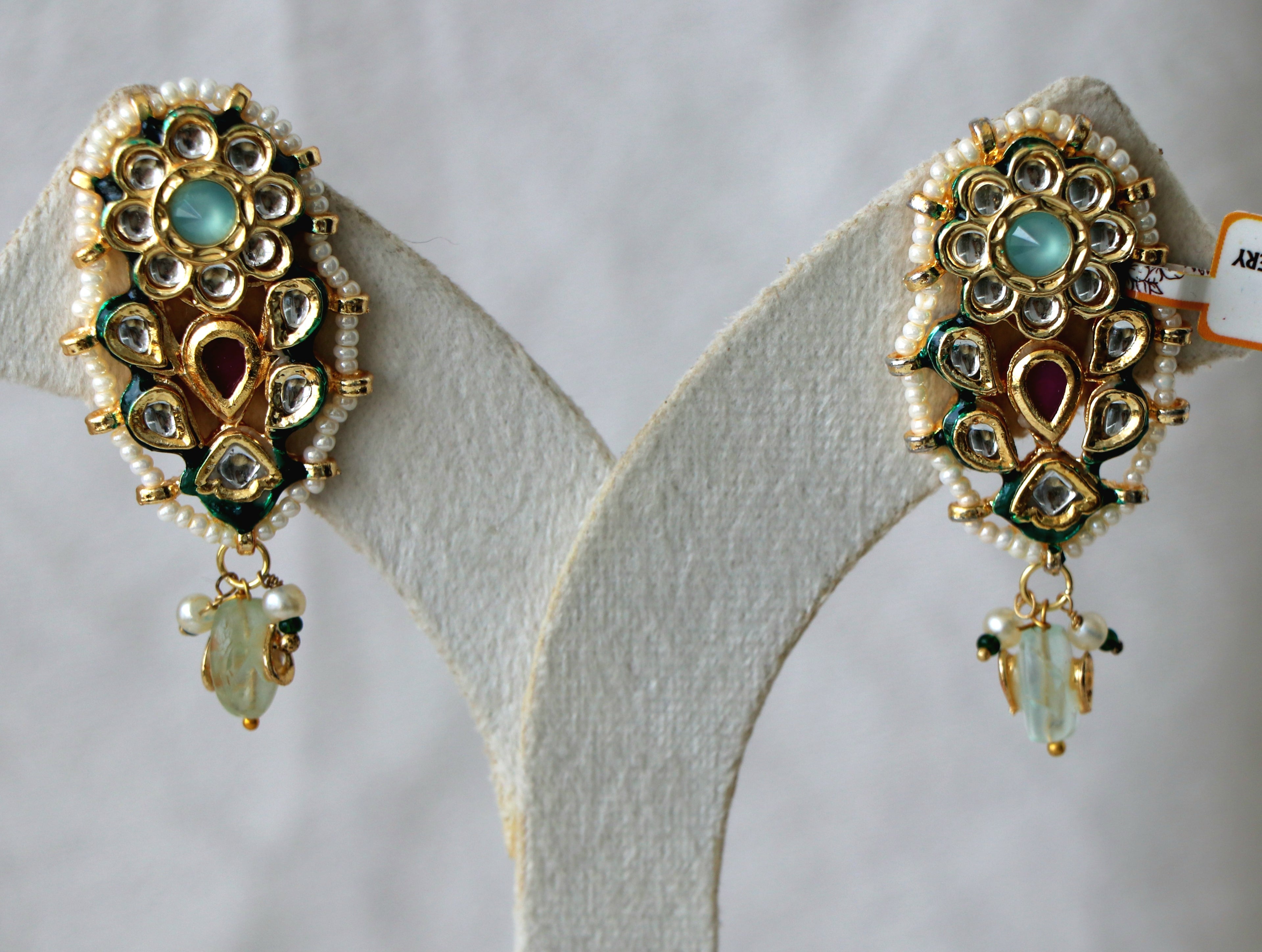 Azure Ruby Pachi Cascade Earrings