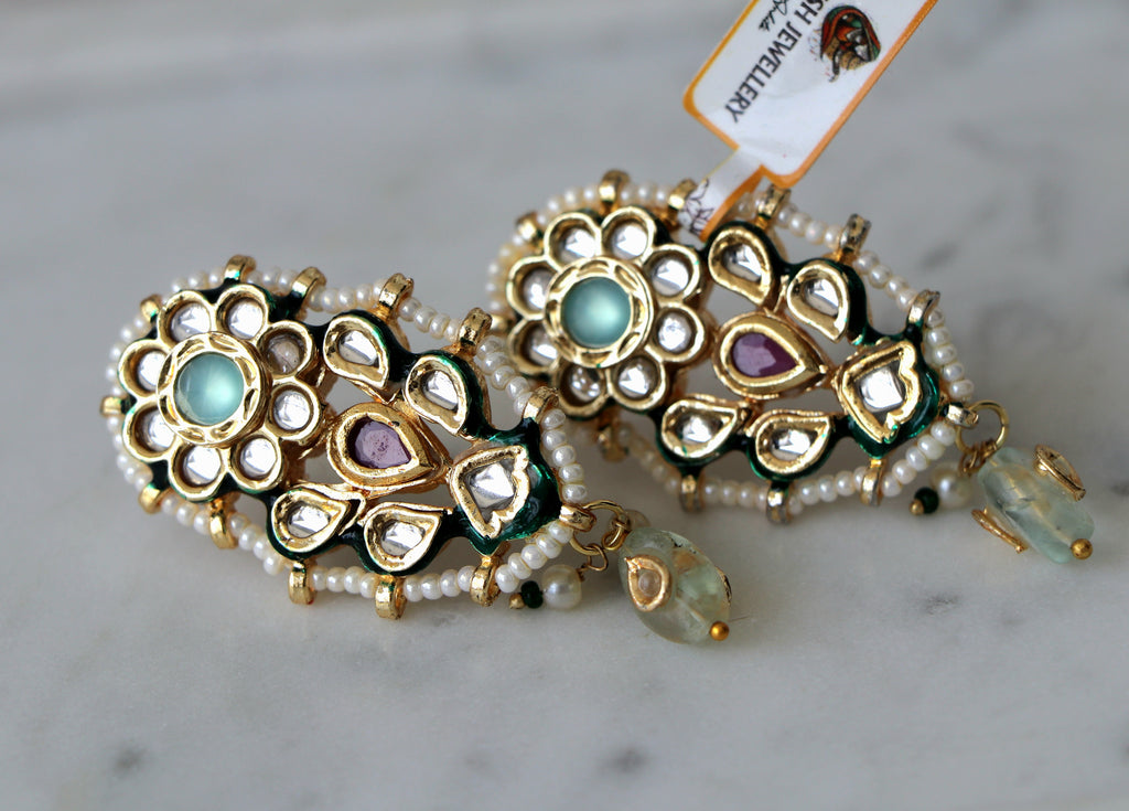 Azure Ruby Pachi Cascade Earrings