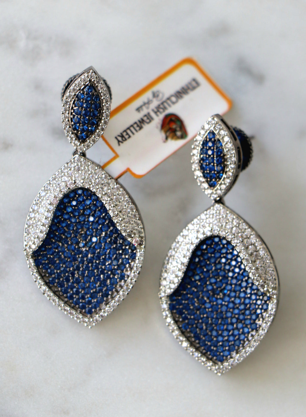 Azure Teardrop Statement Earrings