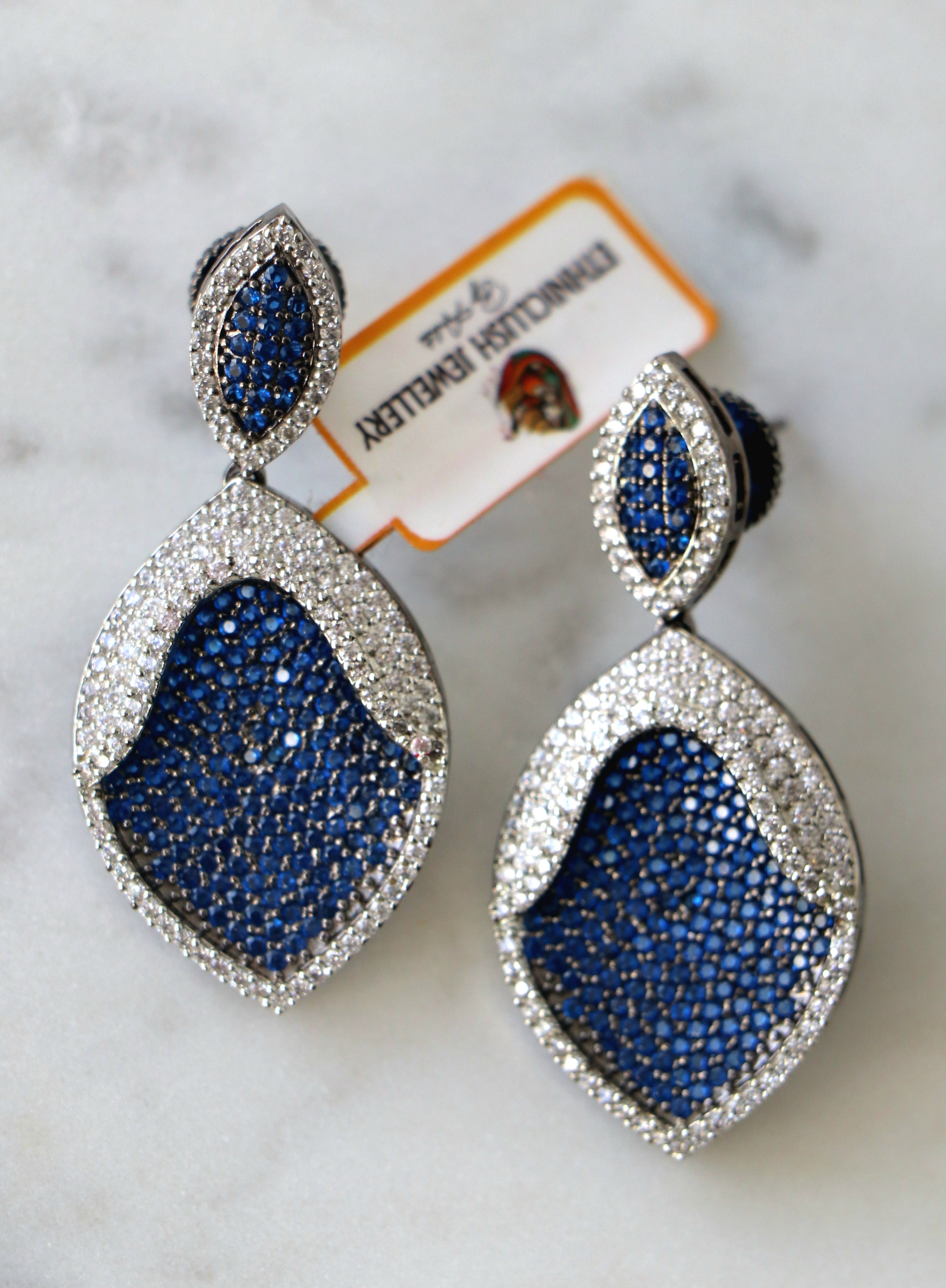 Azure Teardrop Statement Earrings