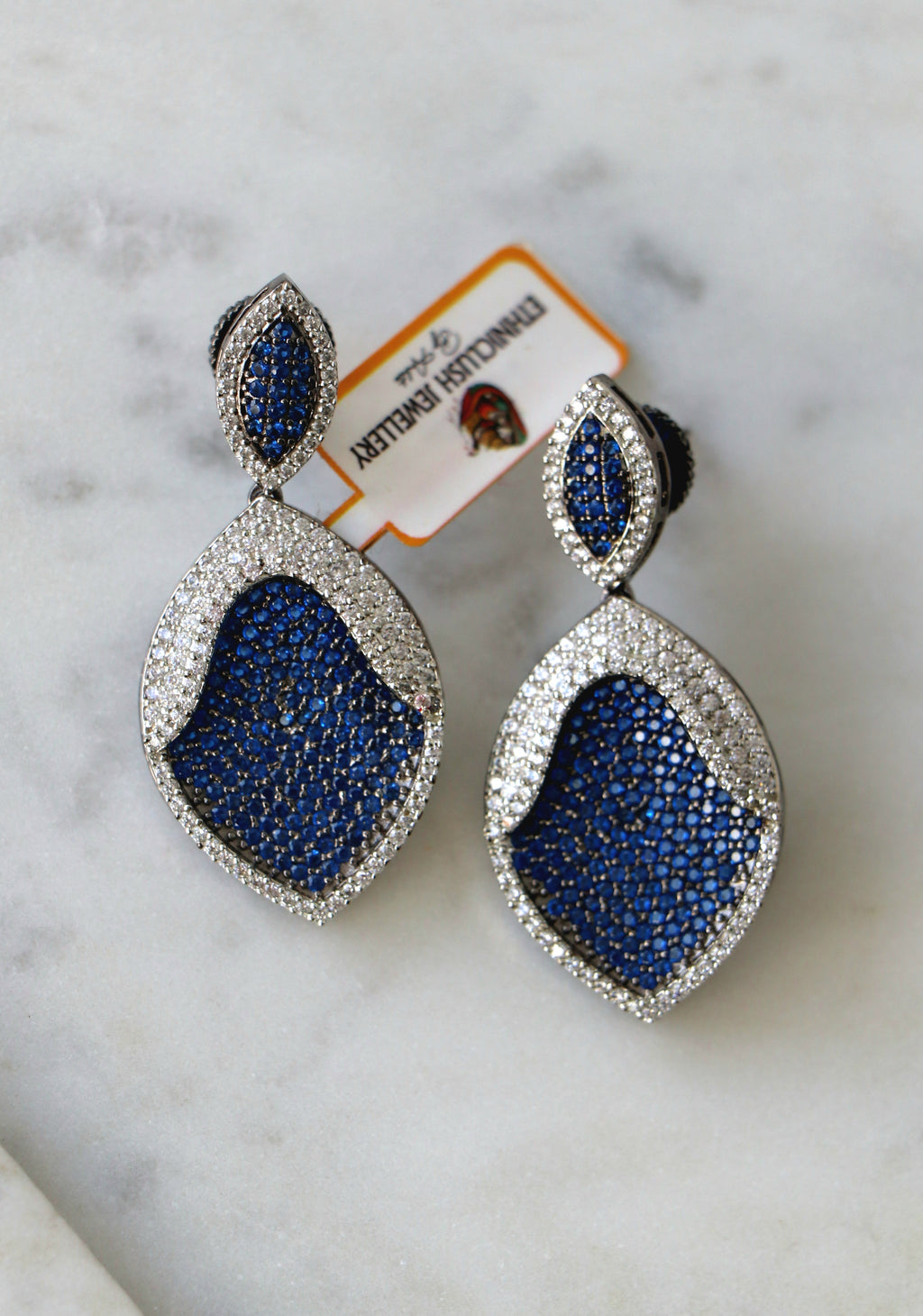 Azure Teardrop Statement Earrings