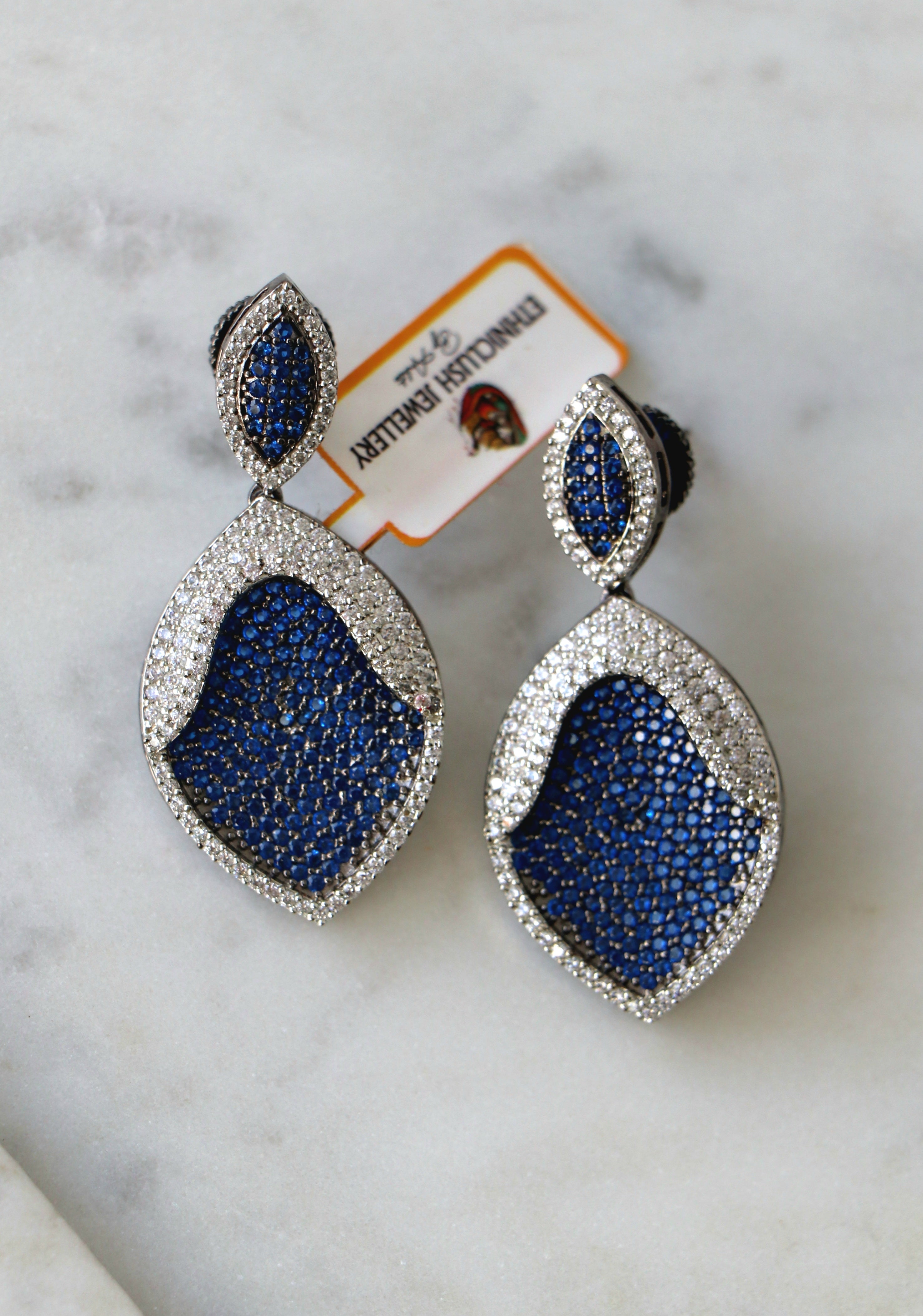 Azure Teardrop Statement Earrings
