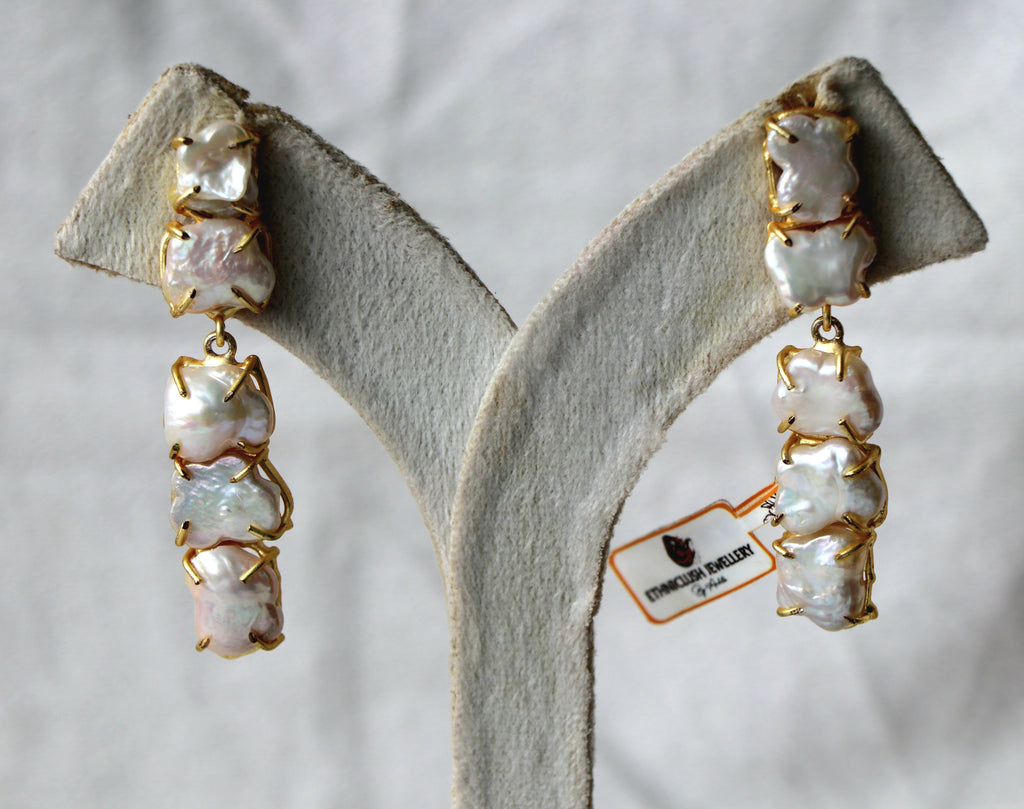 Baroque Pearl Cascade Earrings