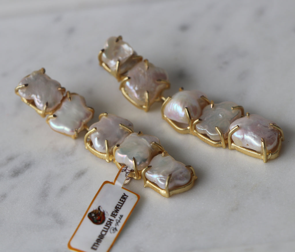 Baroque Pearl Cascade Earrings