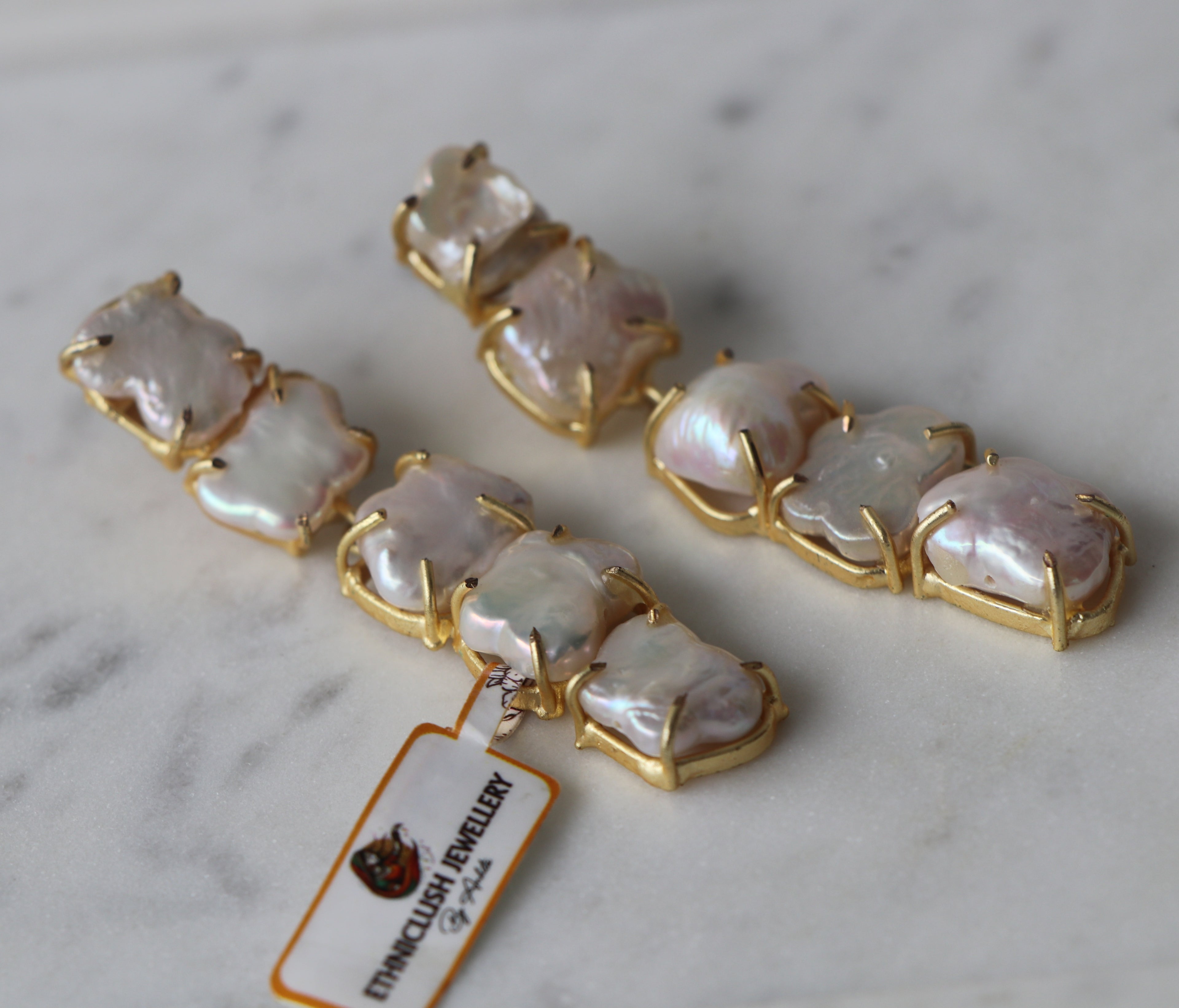 Baroque Pearl Cascade Earrings